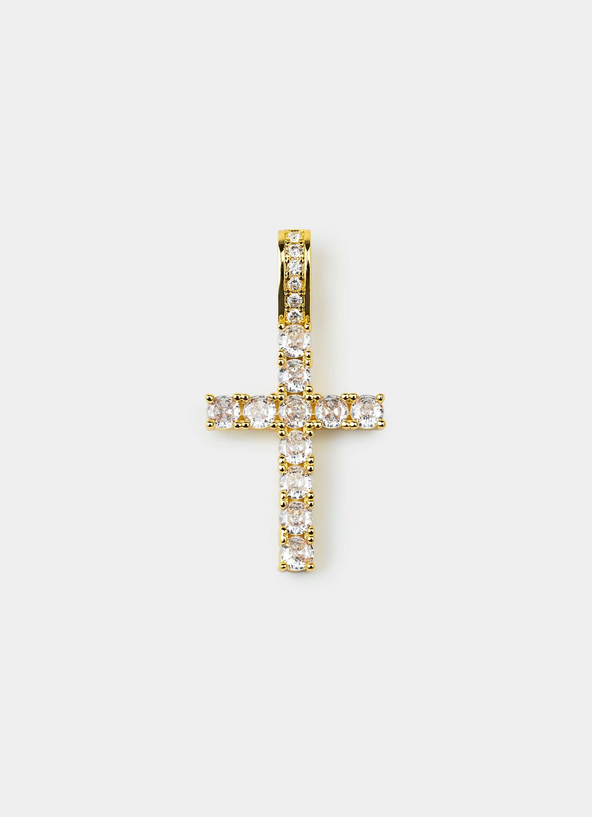 Brass Classic Cross Pendant - 18k Gold Plated - Vendetta Jewellery
