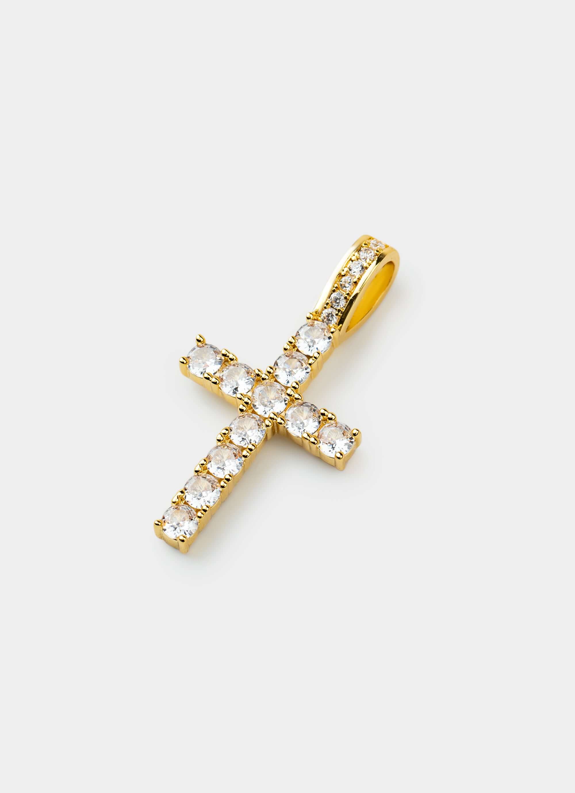 gold cross pendant – embellished with crystals – Vendetta Jewellery