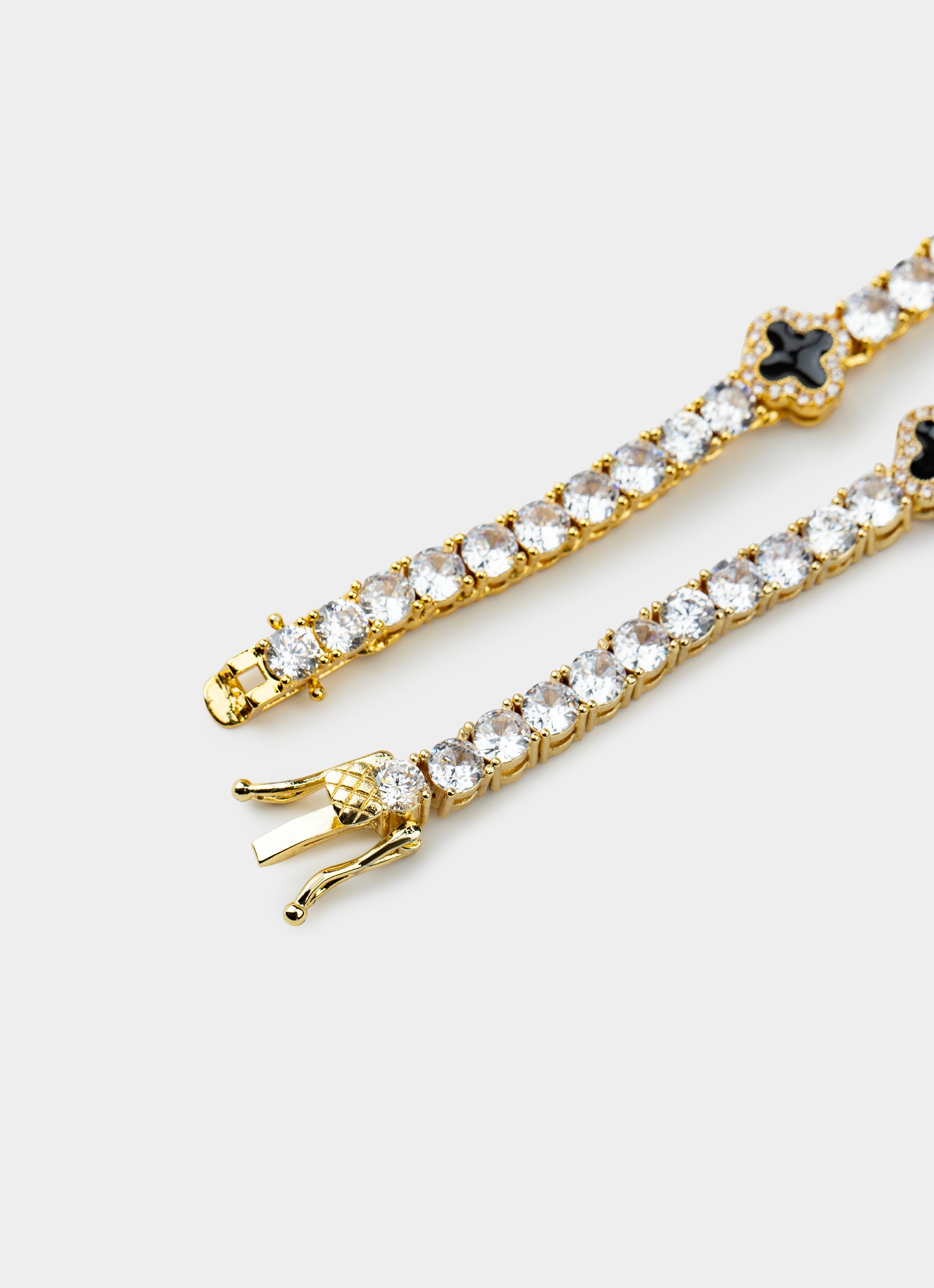 Four Leaf Baguette Necklace - 18k Gold Plated