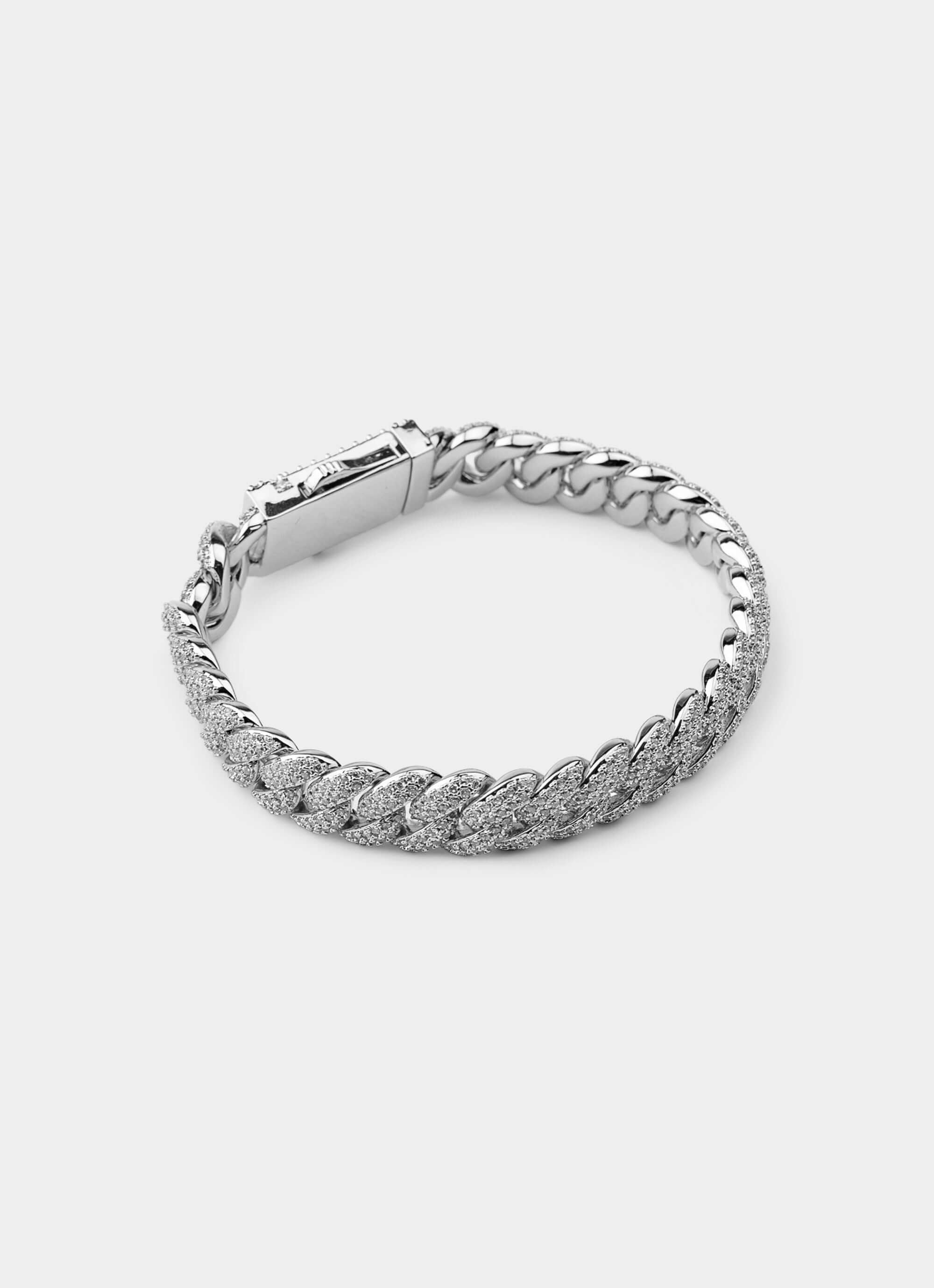 palladium plated bracelet – 8in length – Vendetta Jewellery