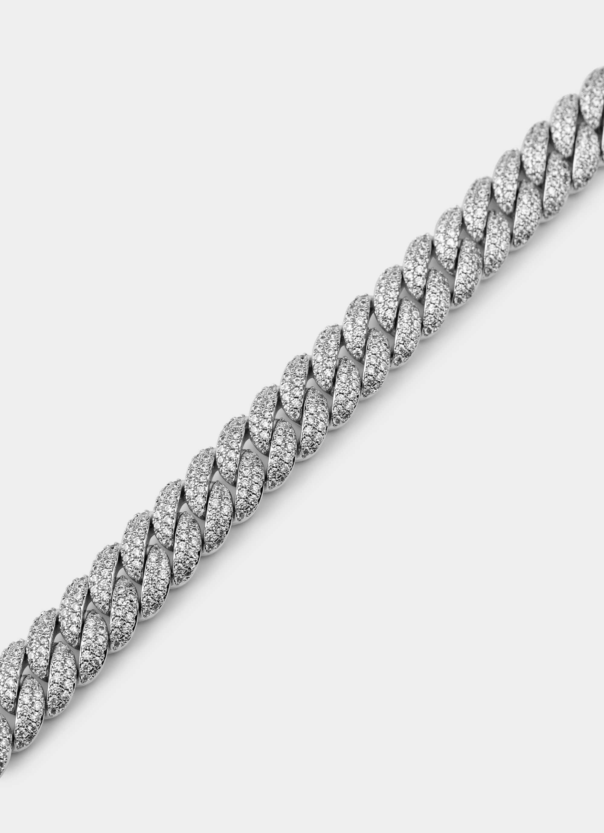 palladium plated bracelet – iced design – Vendetta Jewellery