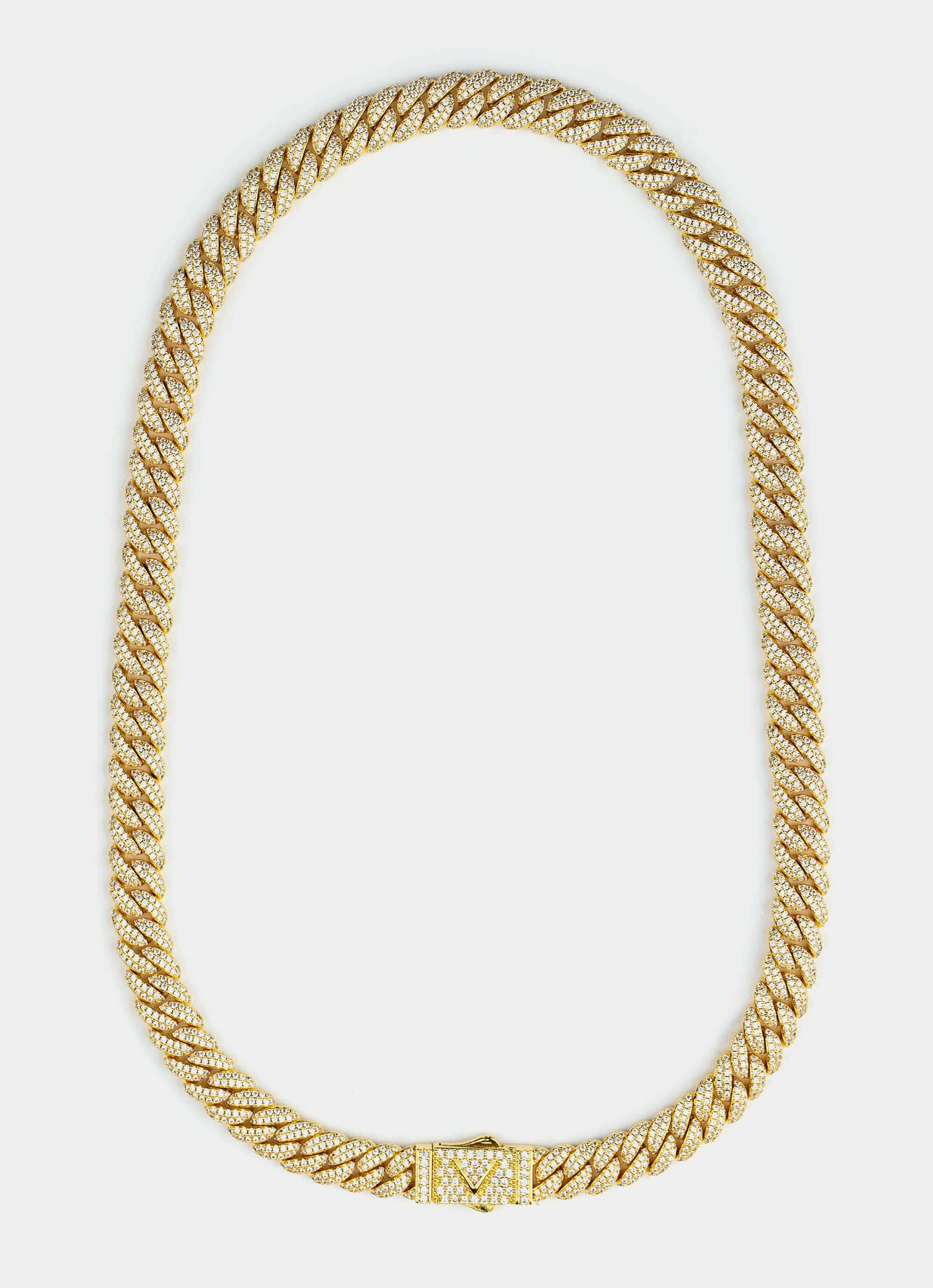 18K gold plated necklace – iced design – Vendetta Jewellery