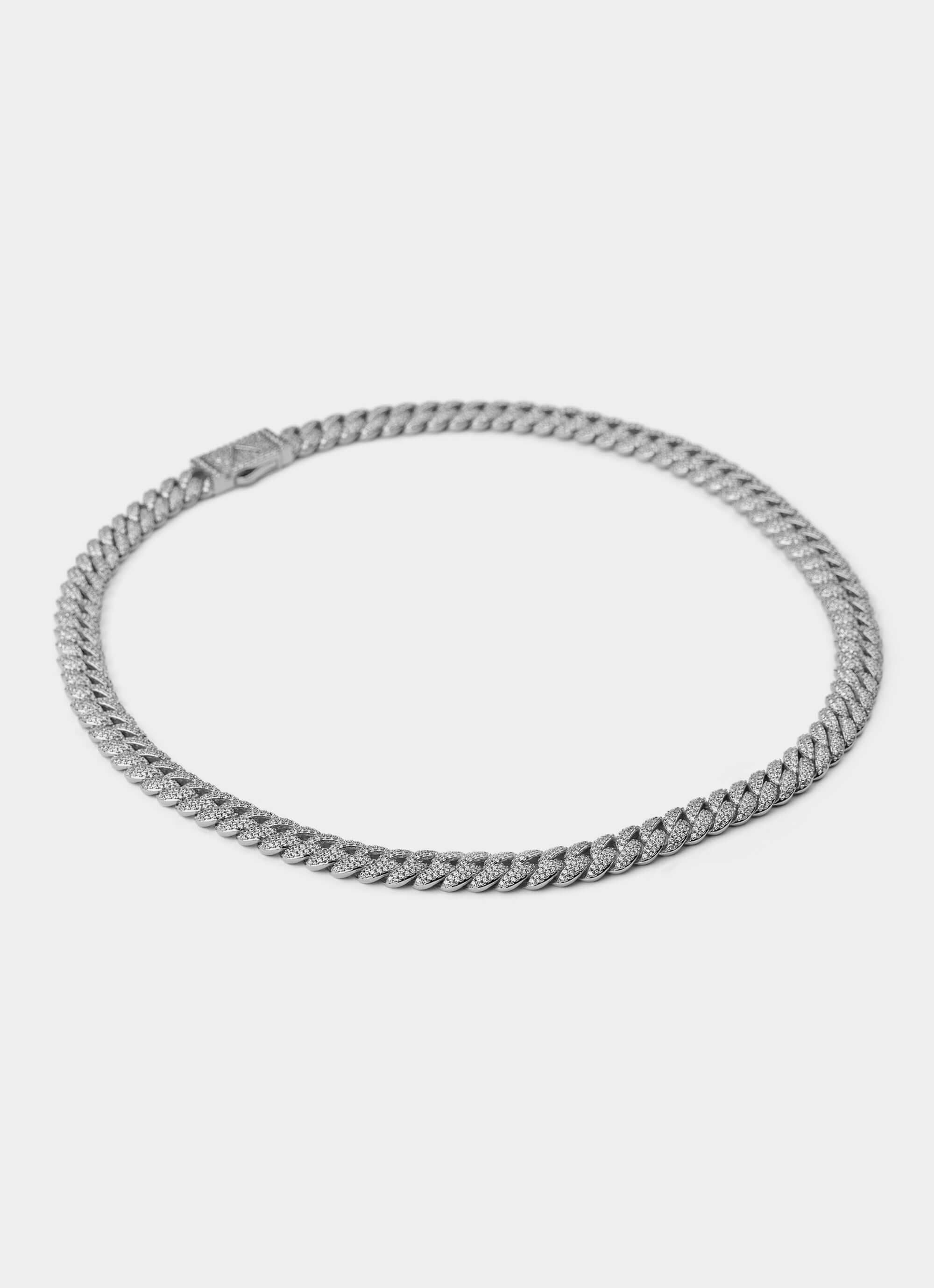 Palladium plated necklace – rope design – Vendetta Jewellery