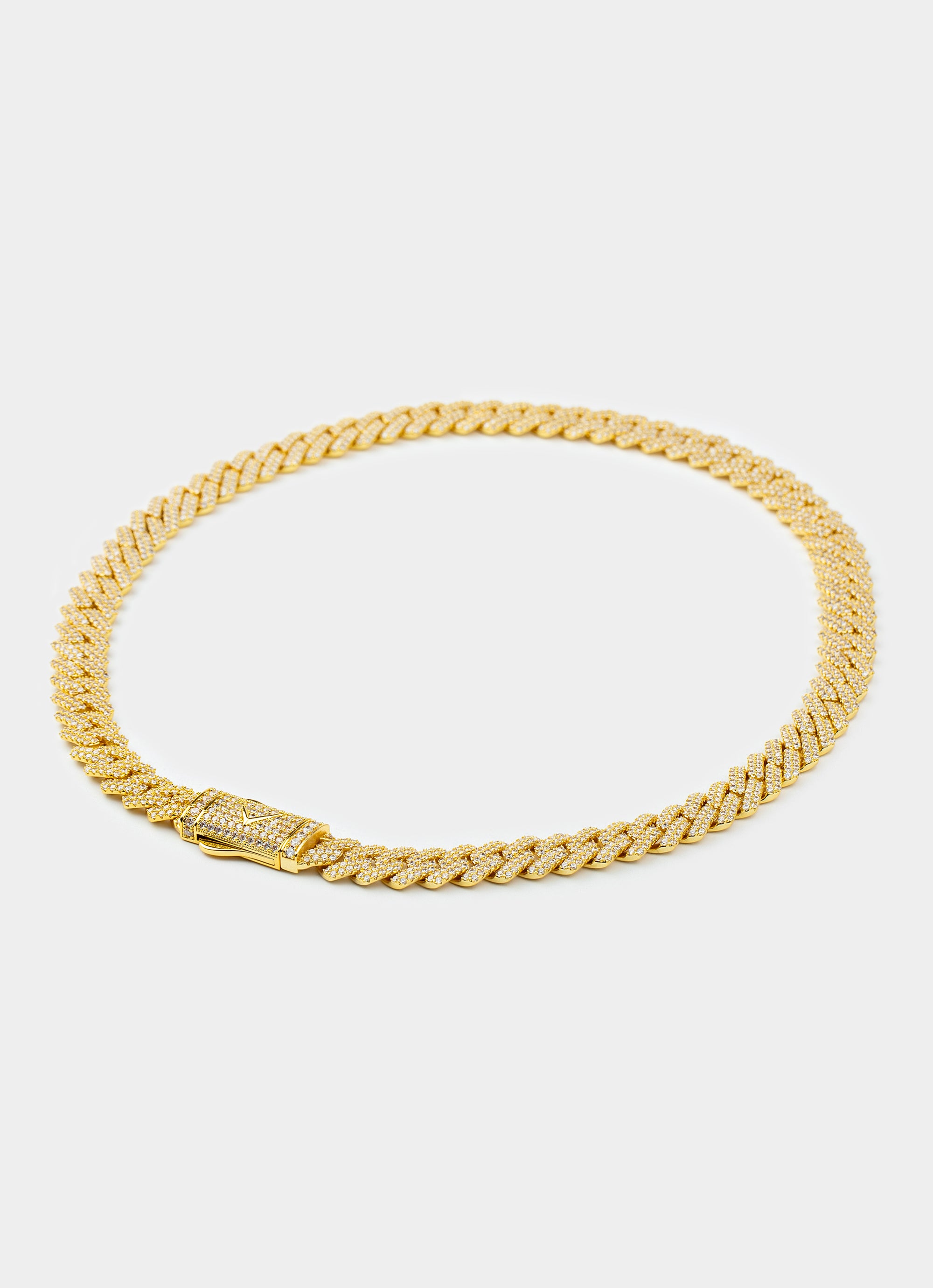 Riviera Prong Necklace - Iced 18K Gold Plated
