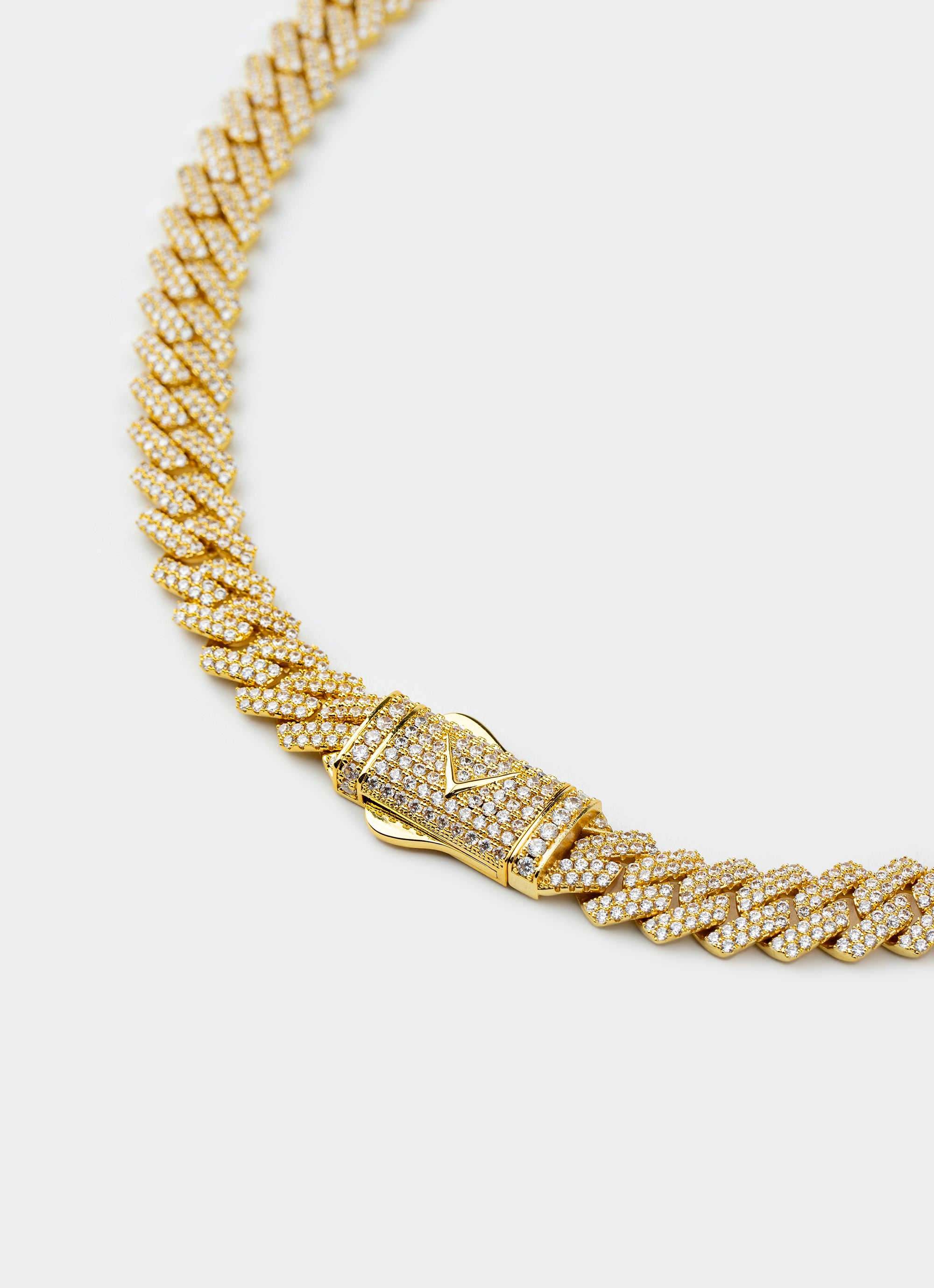 Riviera Prong Necklace - Iced 18K Gold Plated