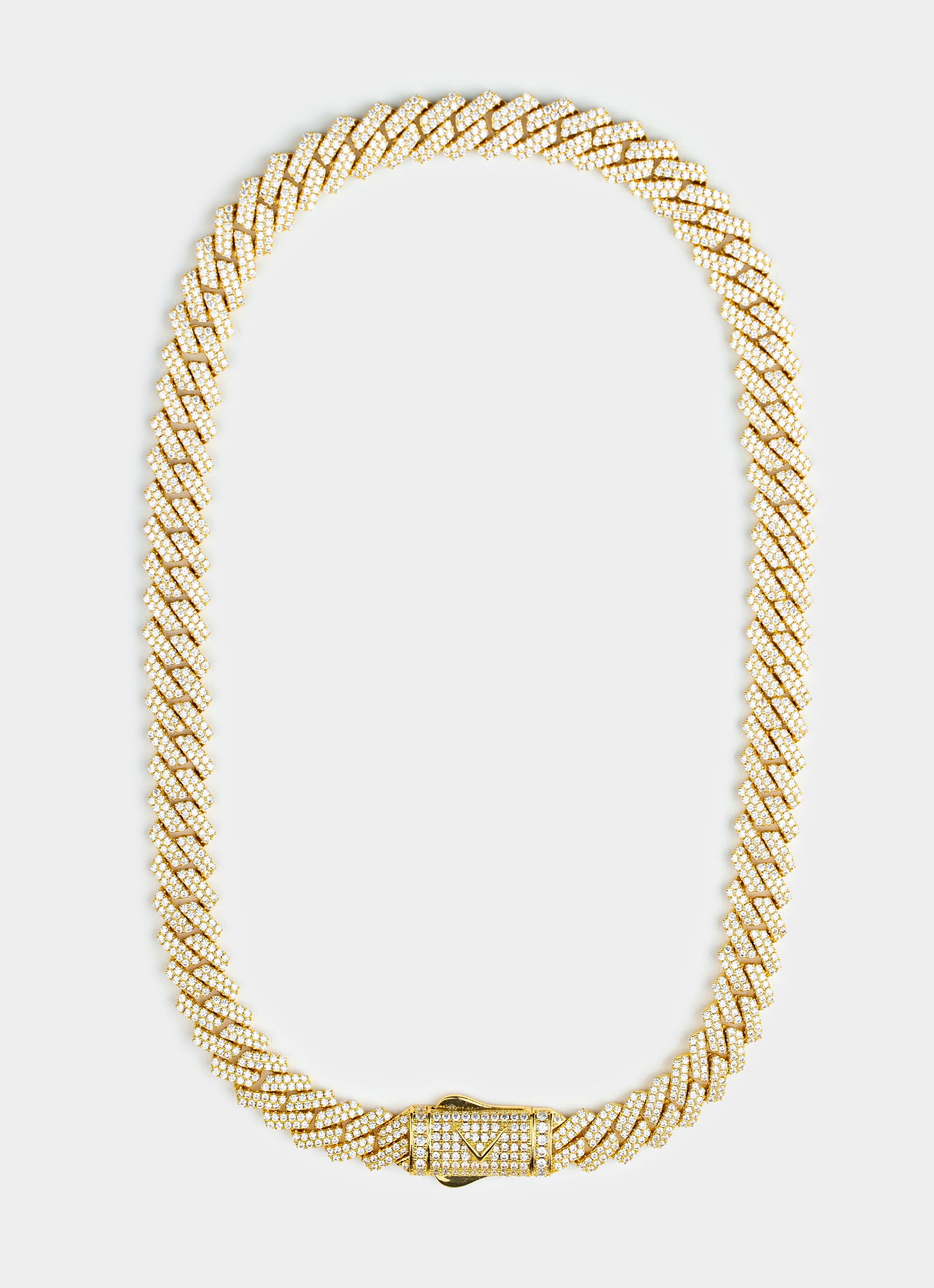 Riviera Prong Necklace - Iced 18K Gold Plated