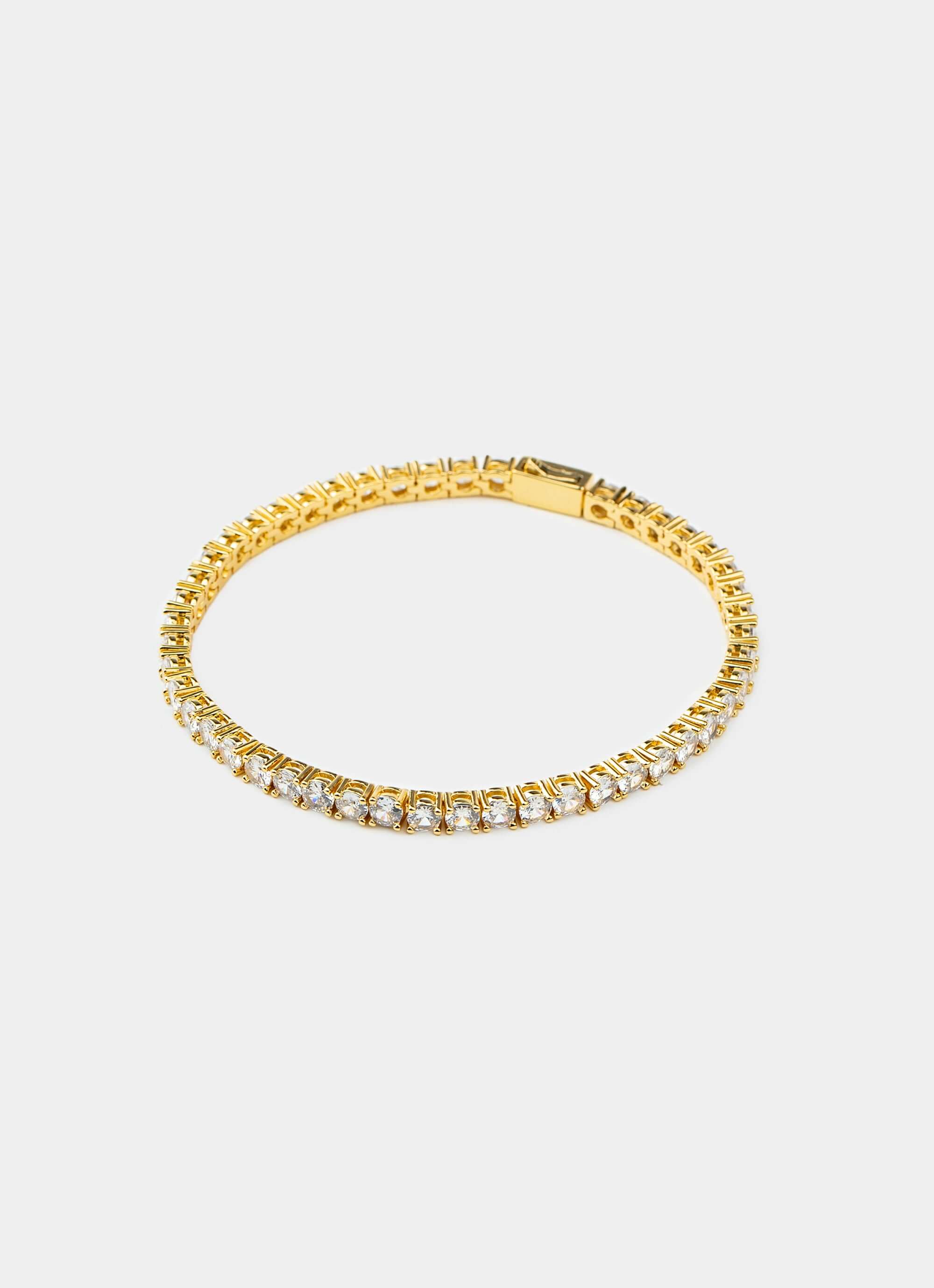 18k gold plated tennis bracelet – 8'' length – Vendetta Jewellery
