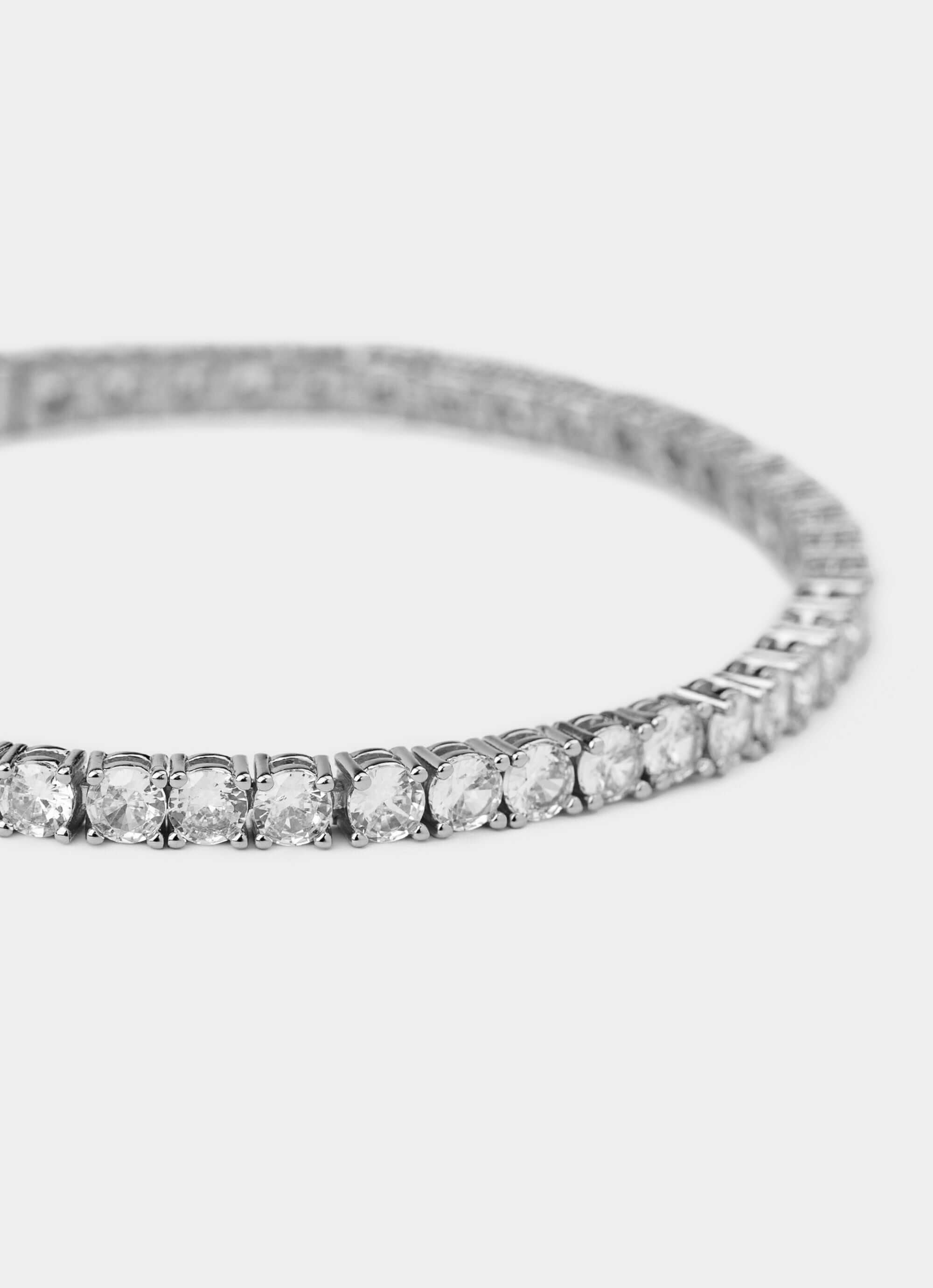 palladium plated tennis bracelet – 8'' length – Vendetta Jewellery