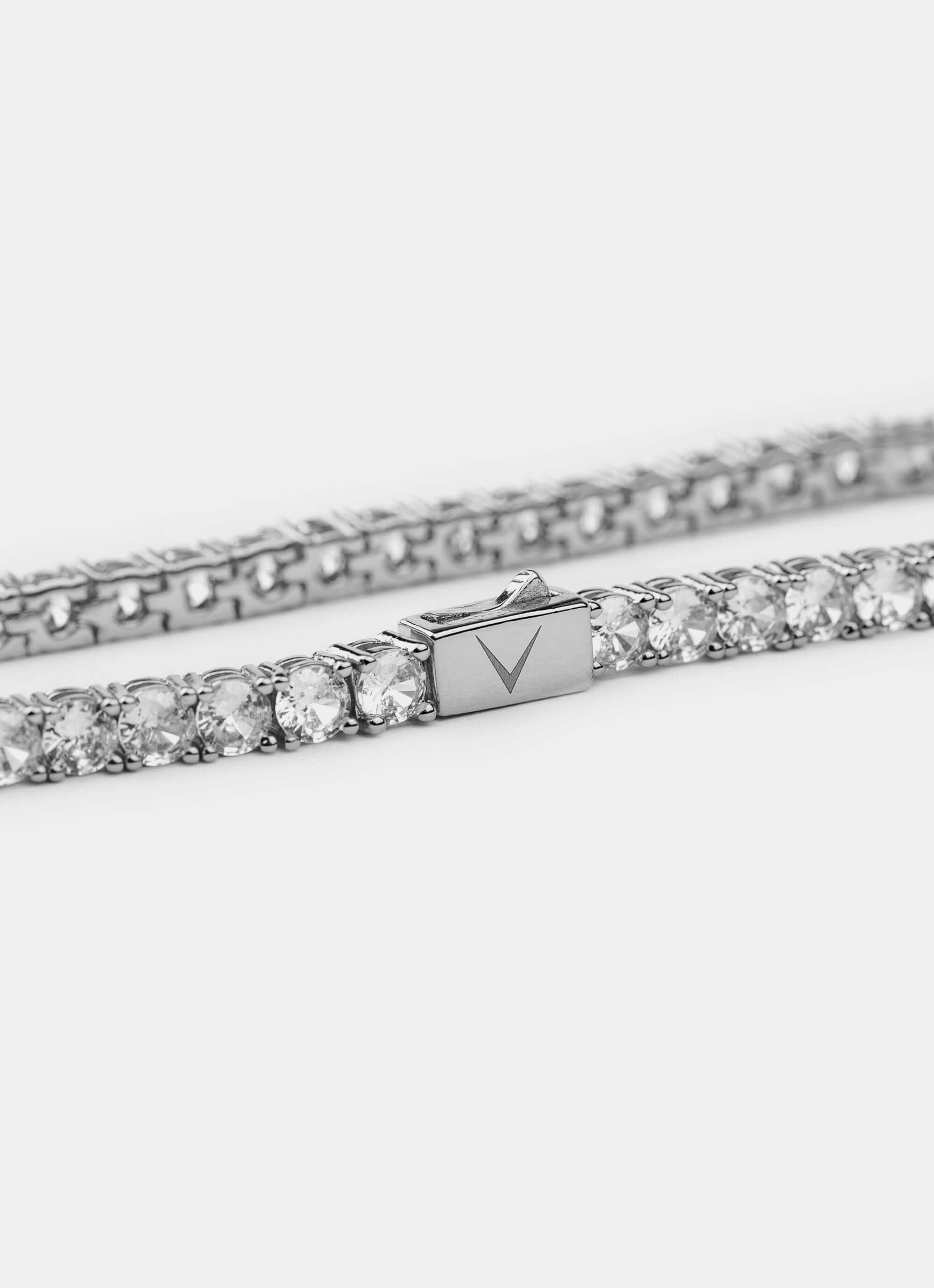 Palladium Tennis Bracelet – 8'' length, 4mm width – Vendetta Jewellery