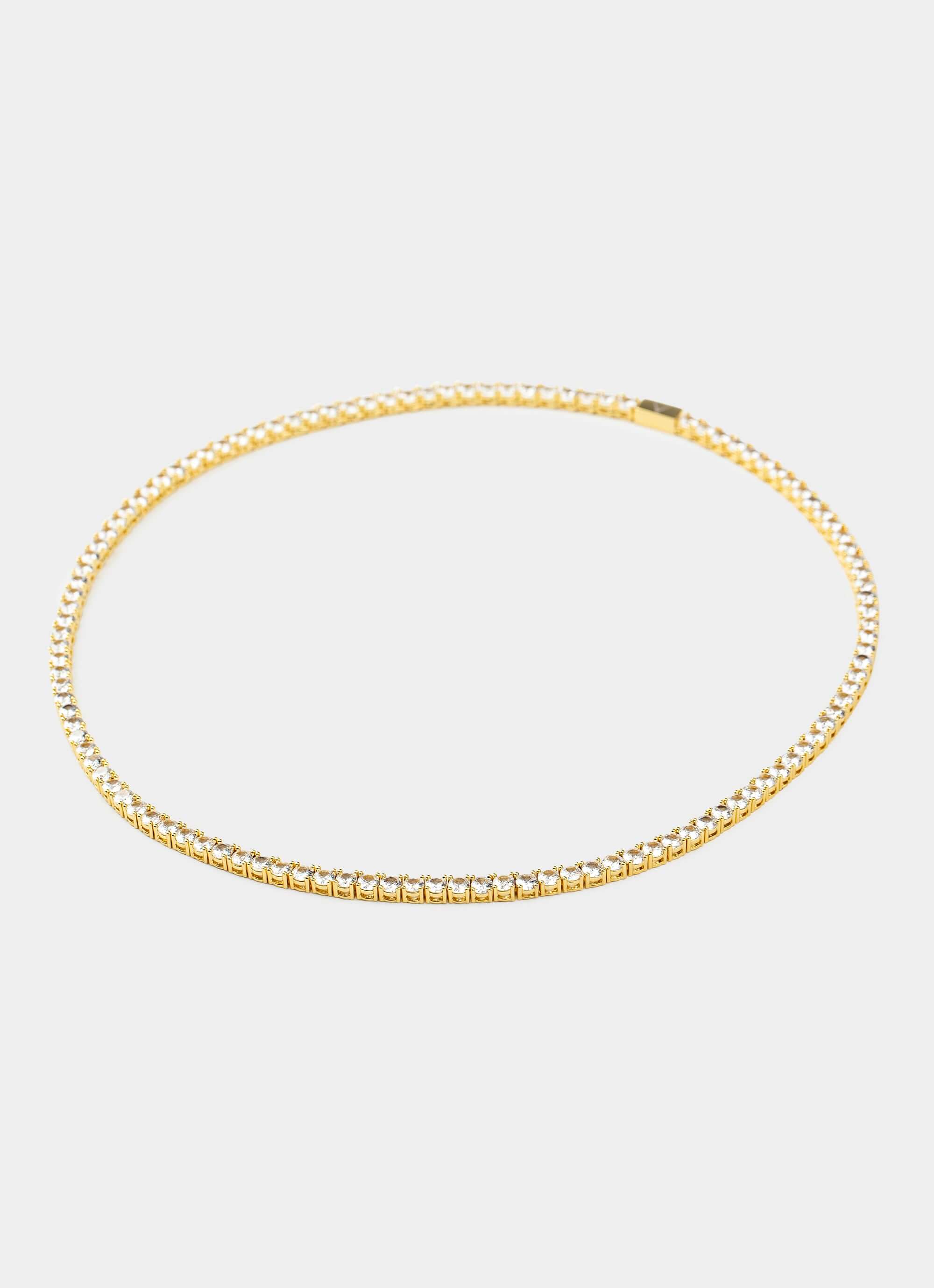 18k gold plated Tennis Necklace – clean design – Vendetta Jewellery