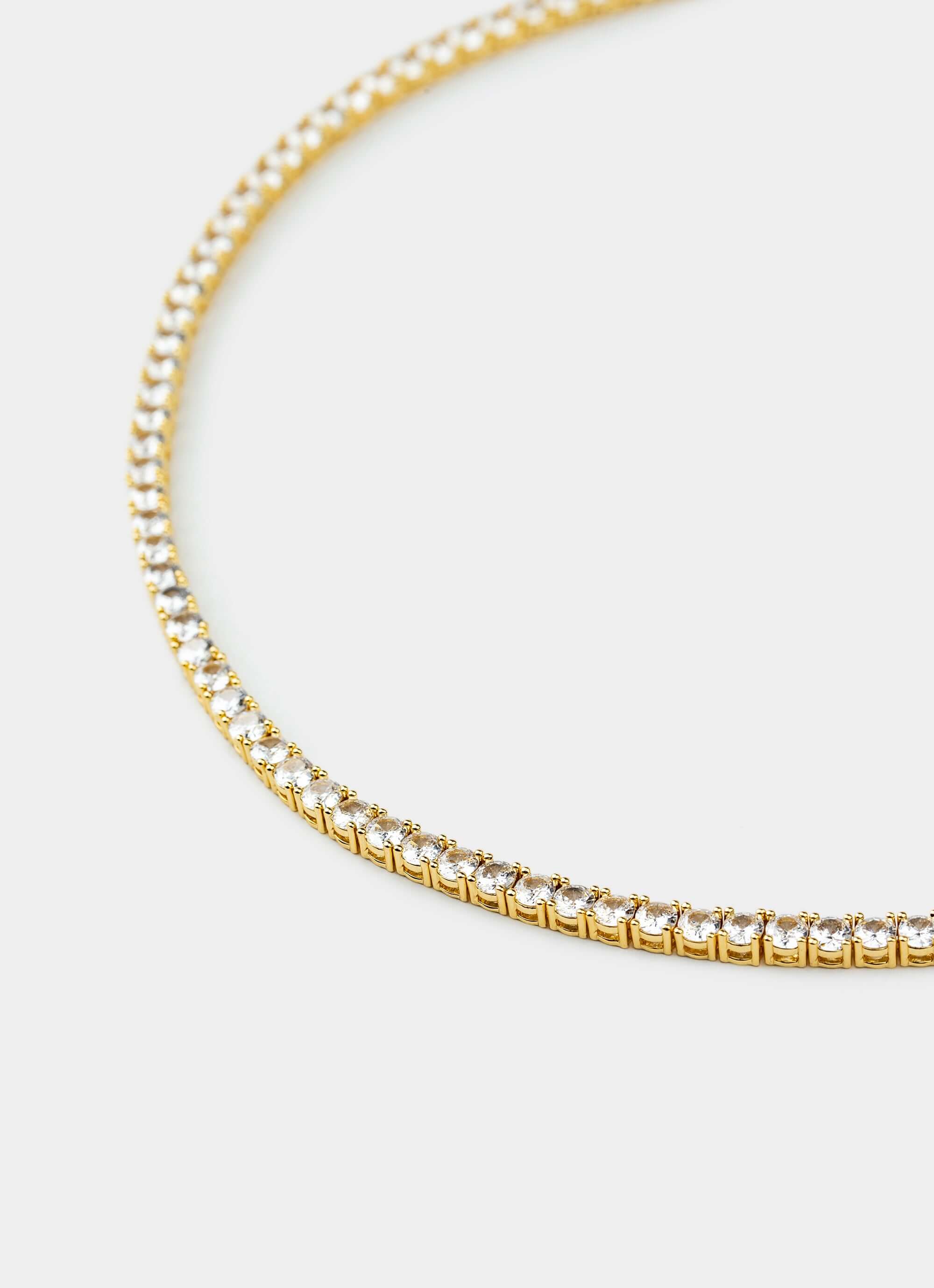 18k gold plated tennis necklace – clean design – Vendetta Jewellery