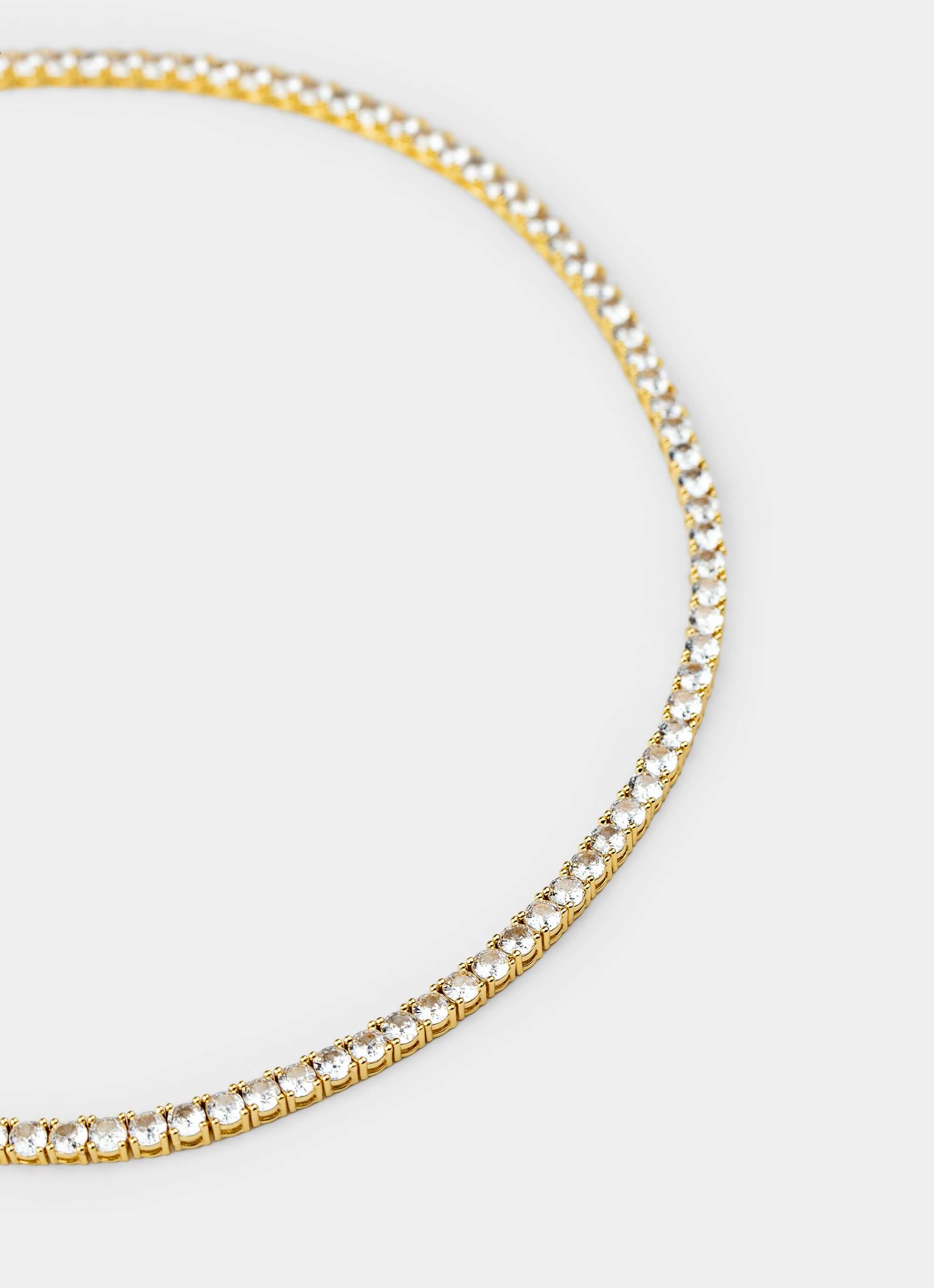 18k gold plated tennis necklace – 50cm length – Vendetta Jewellery