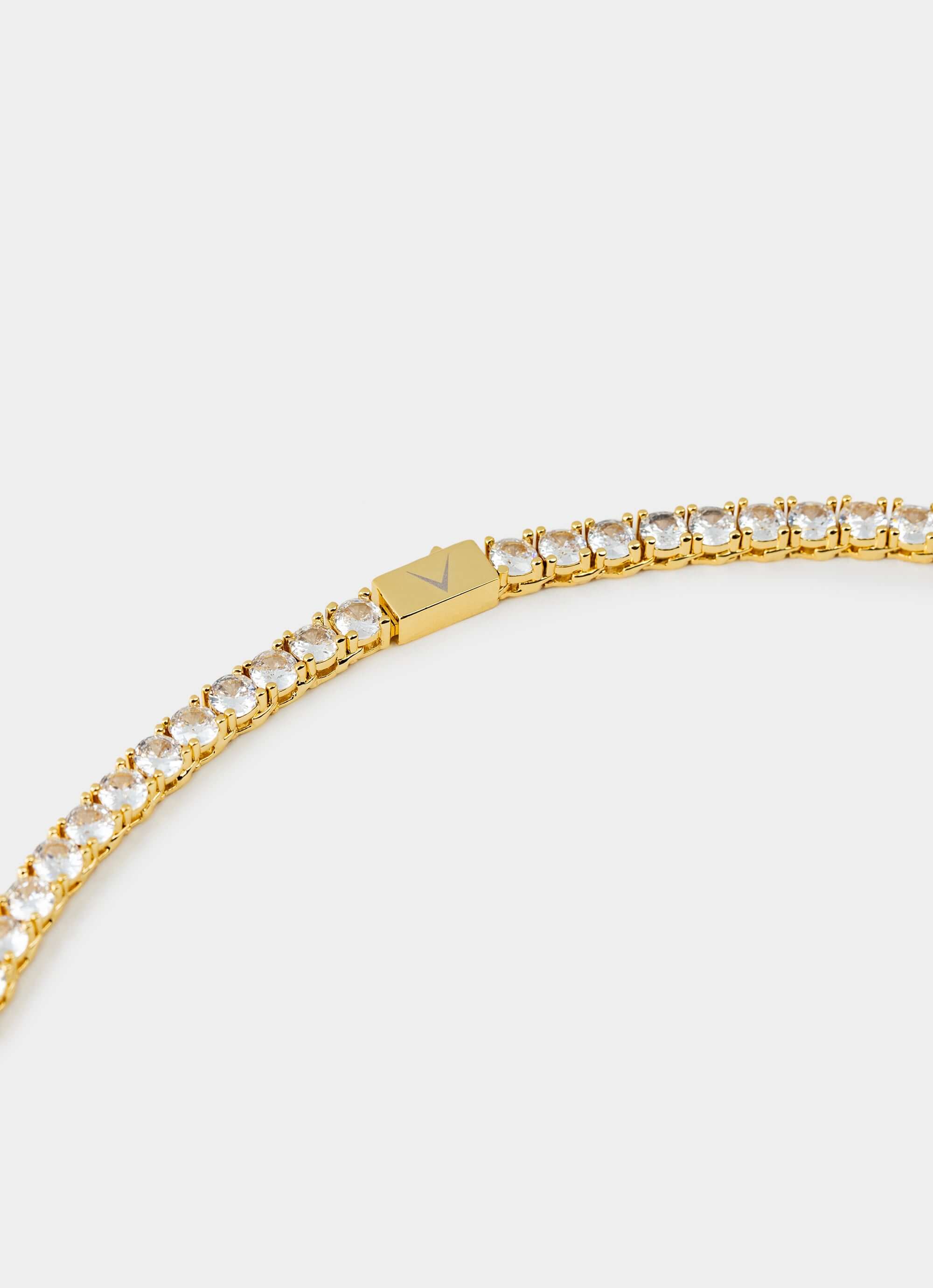 18k gold plated tennis necklace – crystals detail – Vendetta Jewellery
