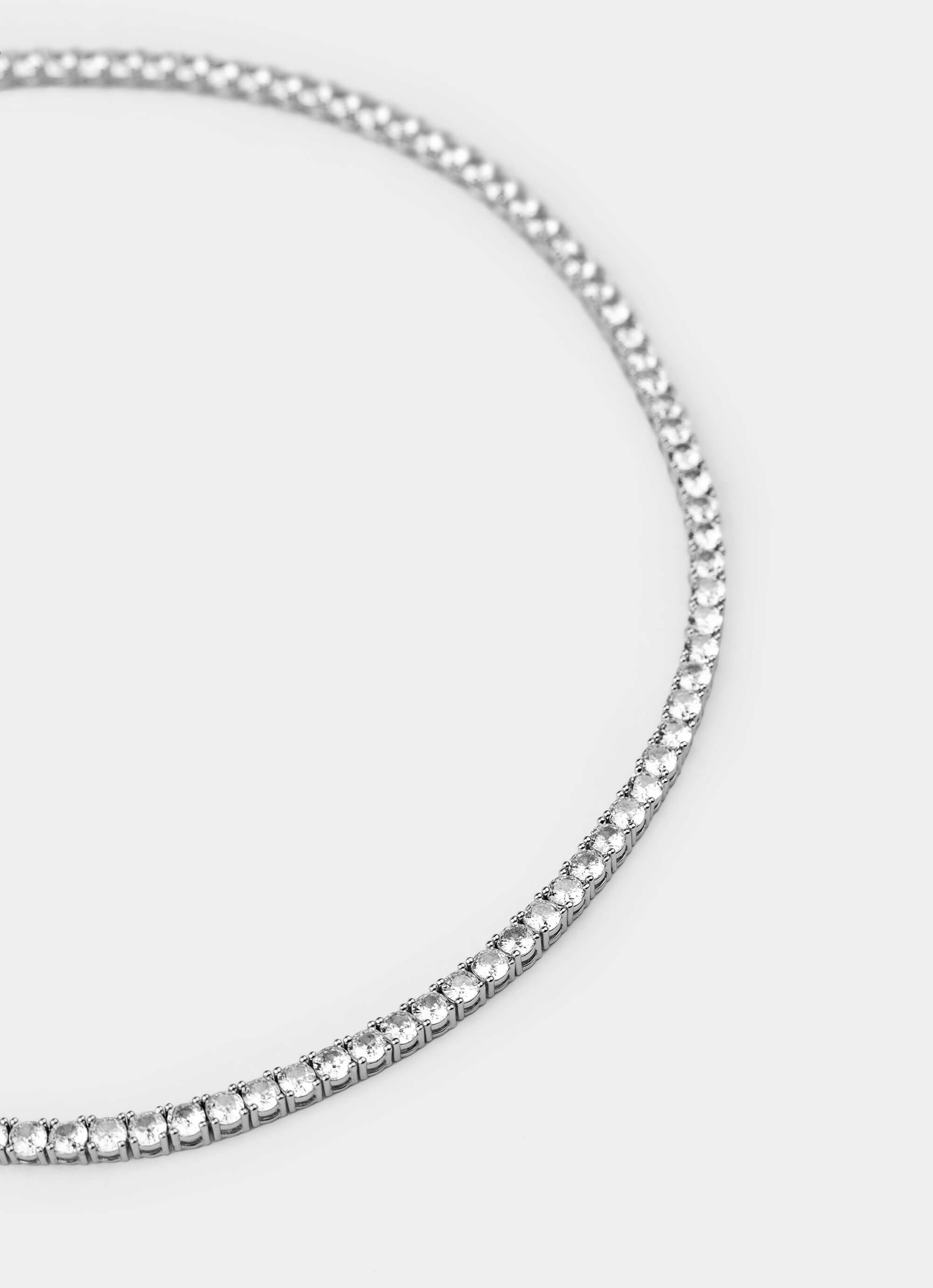 Palladium plated tennis necklace – 50cm*4mm – Vendetta Jewellery