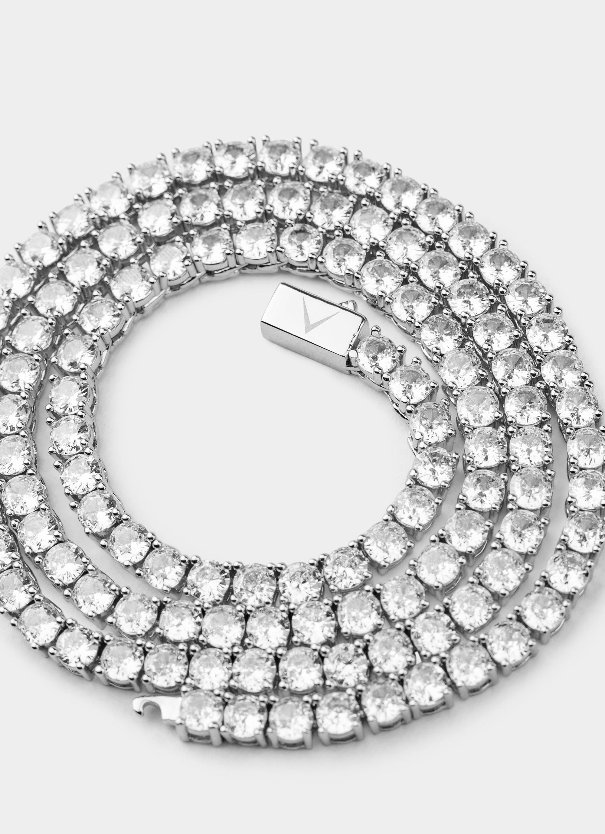 Tennis Necklace - Palladium Plated