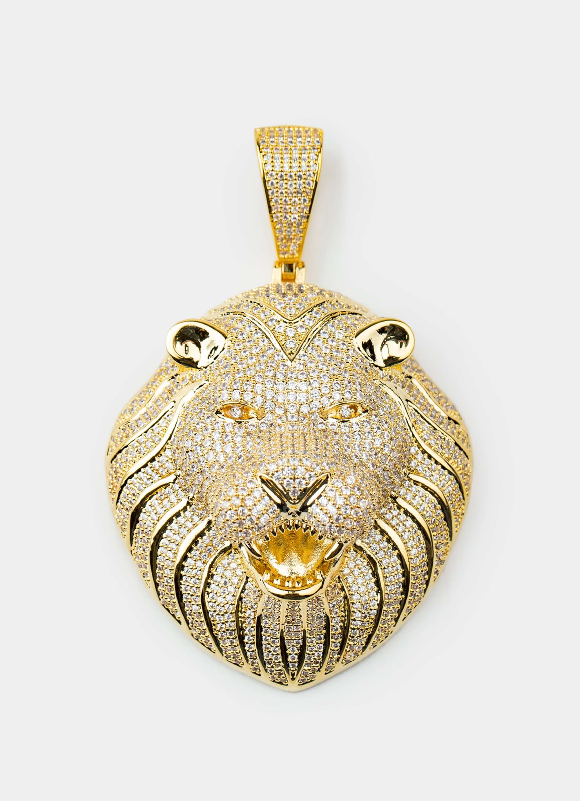 18k gold plated pendant – lion design – Vendetta Jewellery
