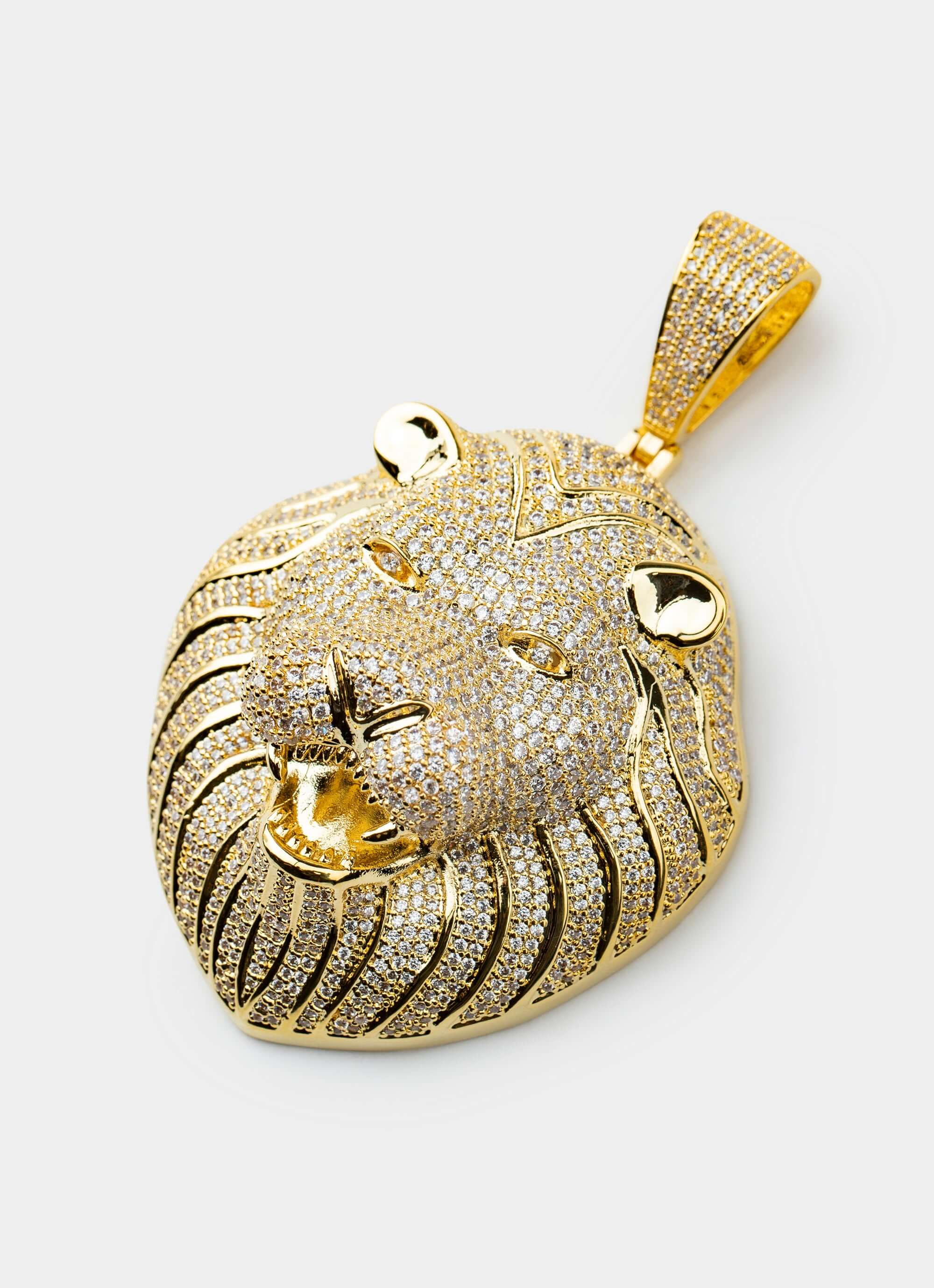 Brass pendant – Lionheart Icy Pendant - 18k Gold Plated – Vendetta Jewellery