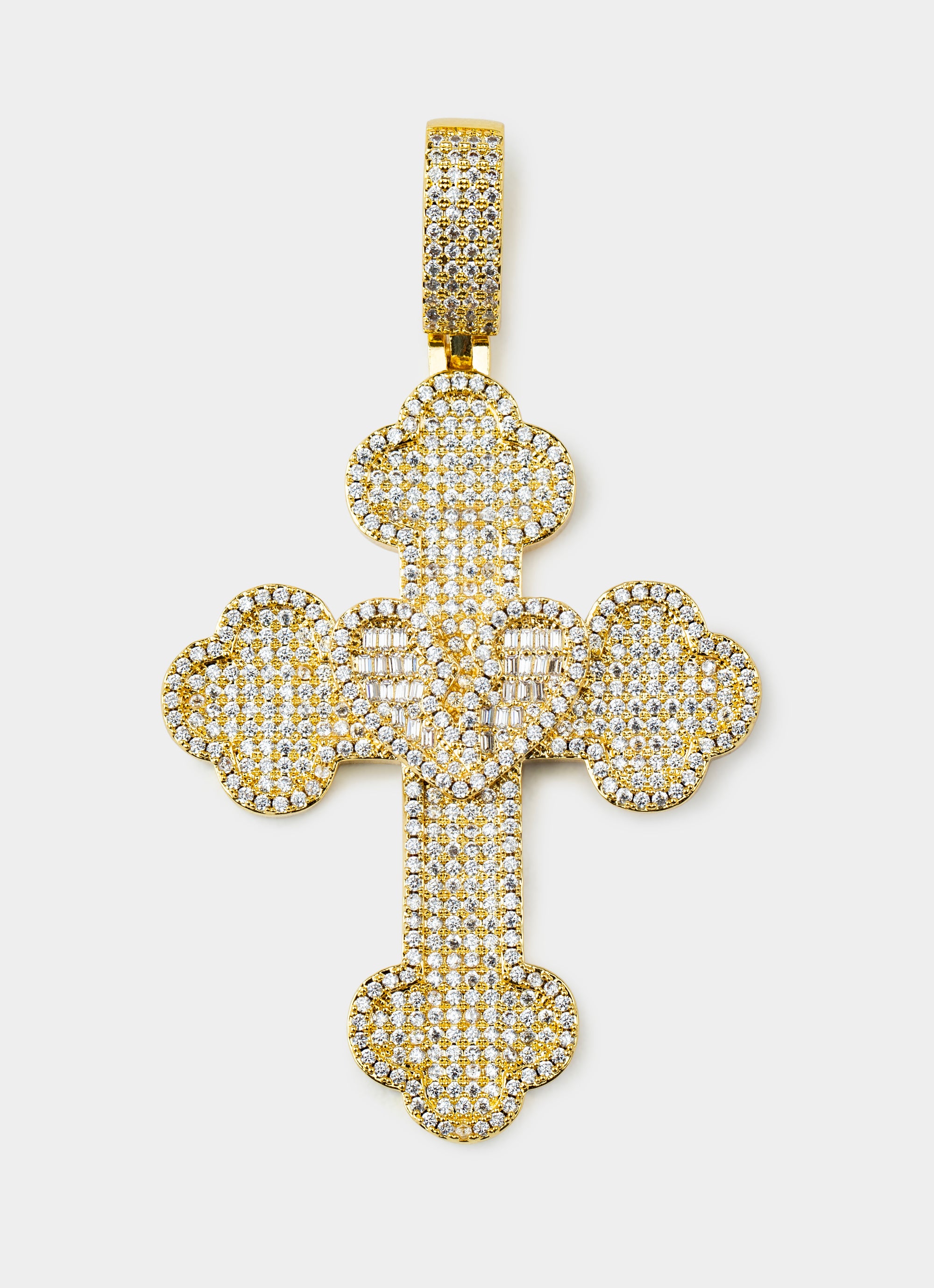 Broken Hearts Icy Pendant - 18k Gold Plated