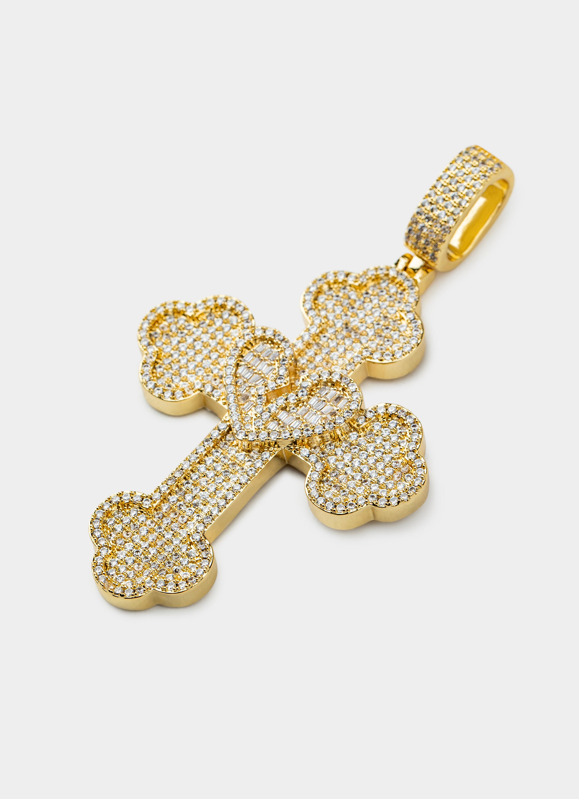 Broken Hearts Icy Pendant - 18k Gold Plated