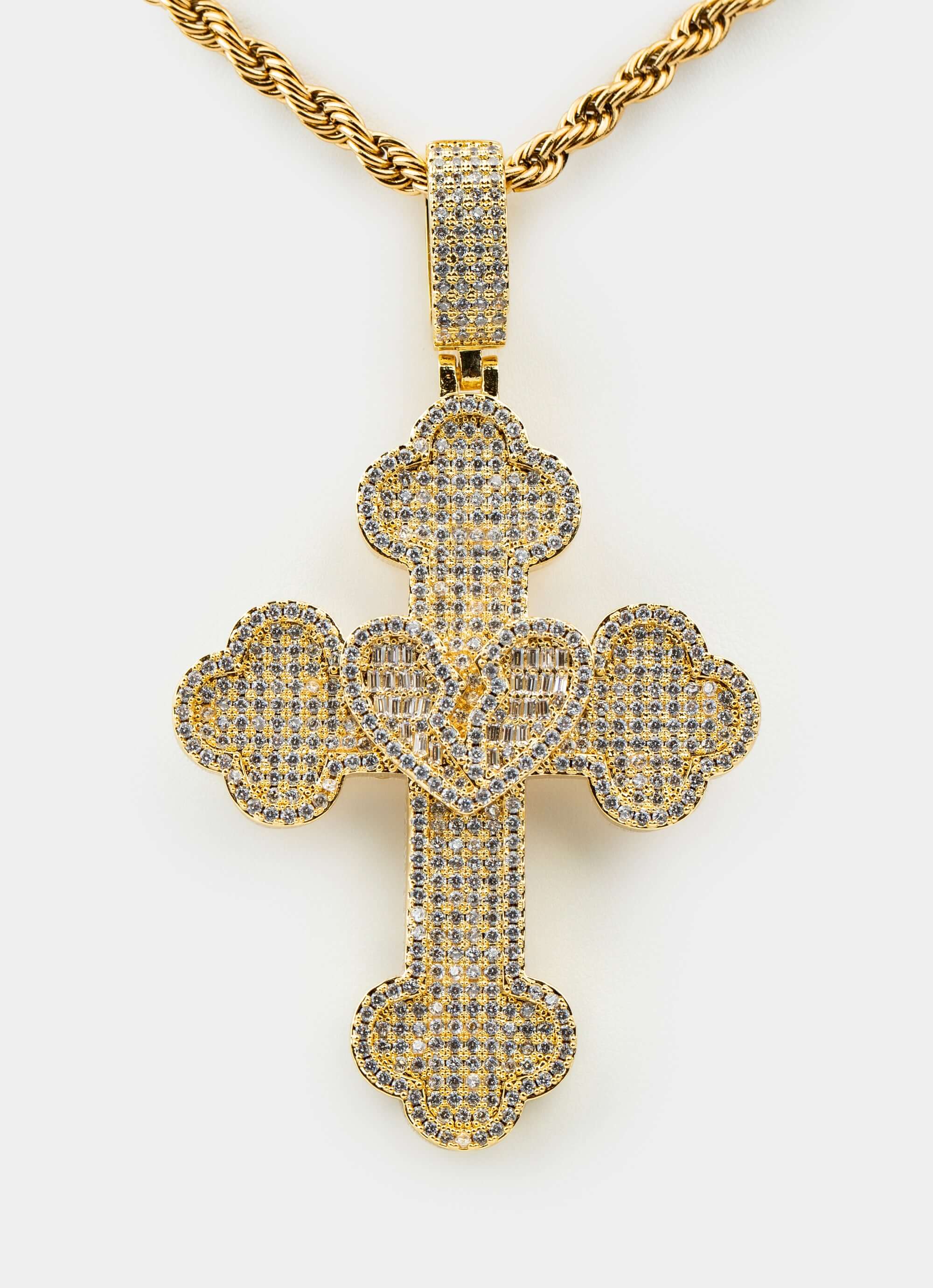 18k gold plated pendant – Broken Hearts Icy Pendant - 18k Gold Plated – Vendetta Jewellery