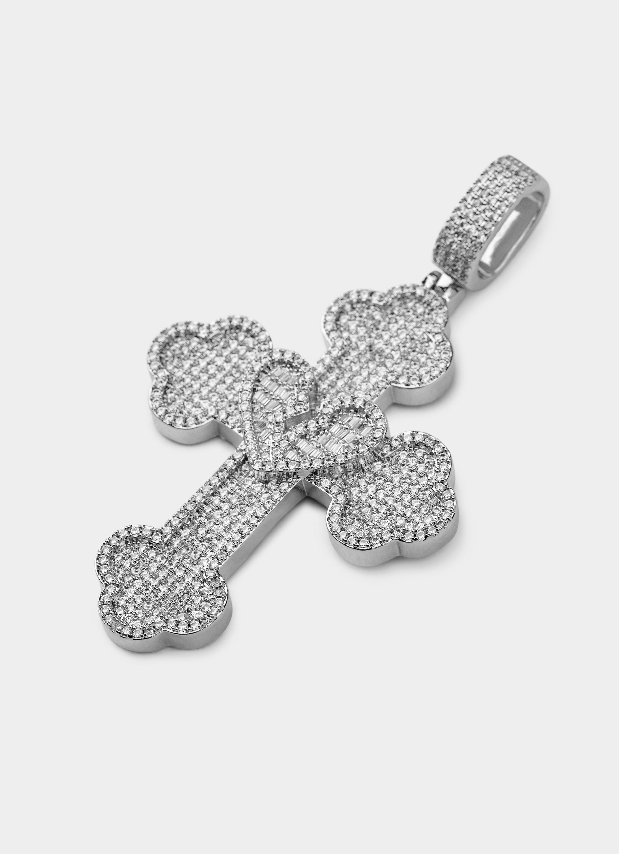Broken Hearts Icy Pendant - Palladium Plated