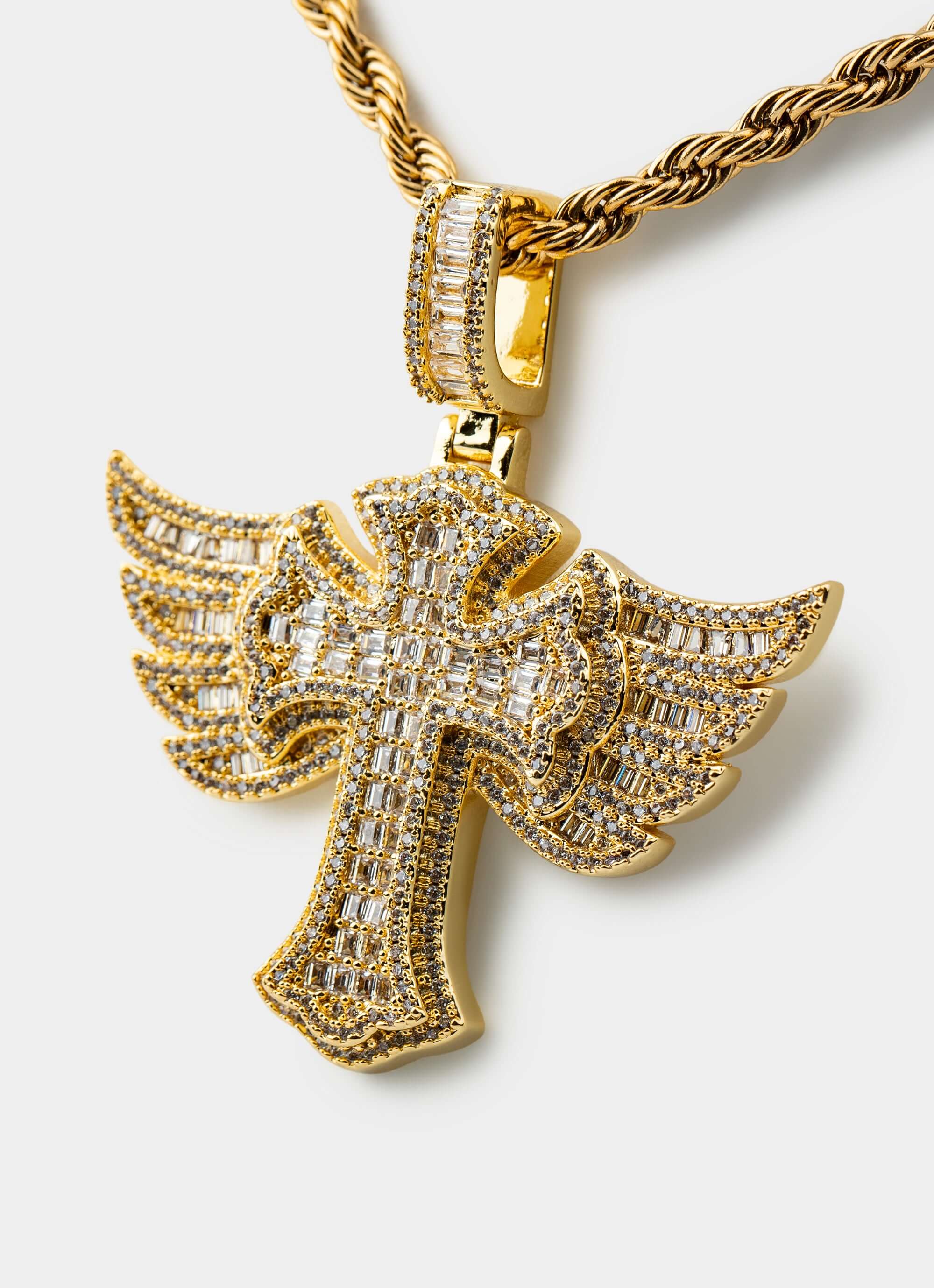 18k gold plated pendant – Empire Cross Icy Pendant – Vendetta Jewellery