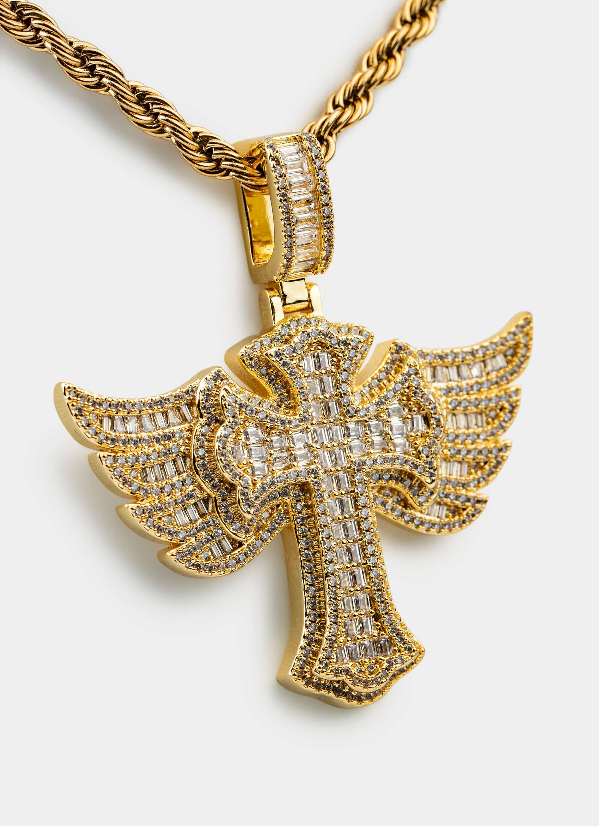 18k gold plated pendant – Empire Cross Icy Pendant – Vendetta Jewellery