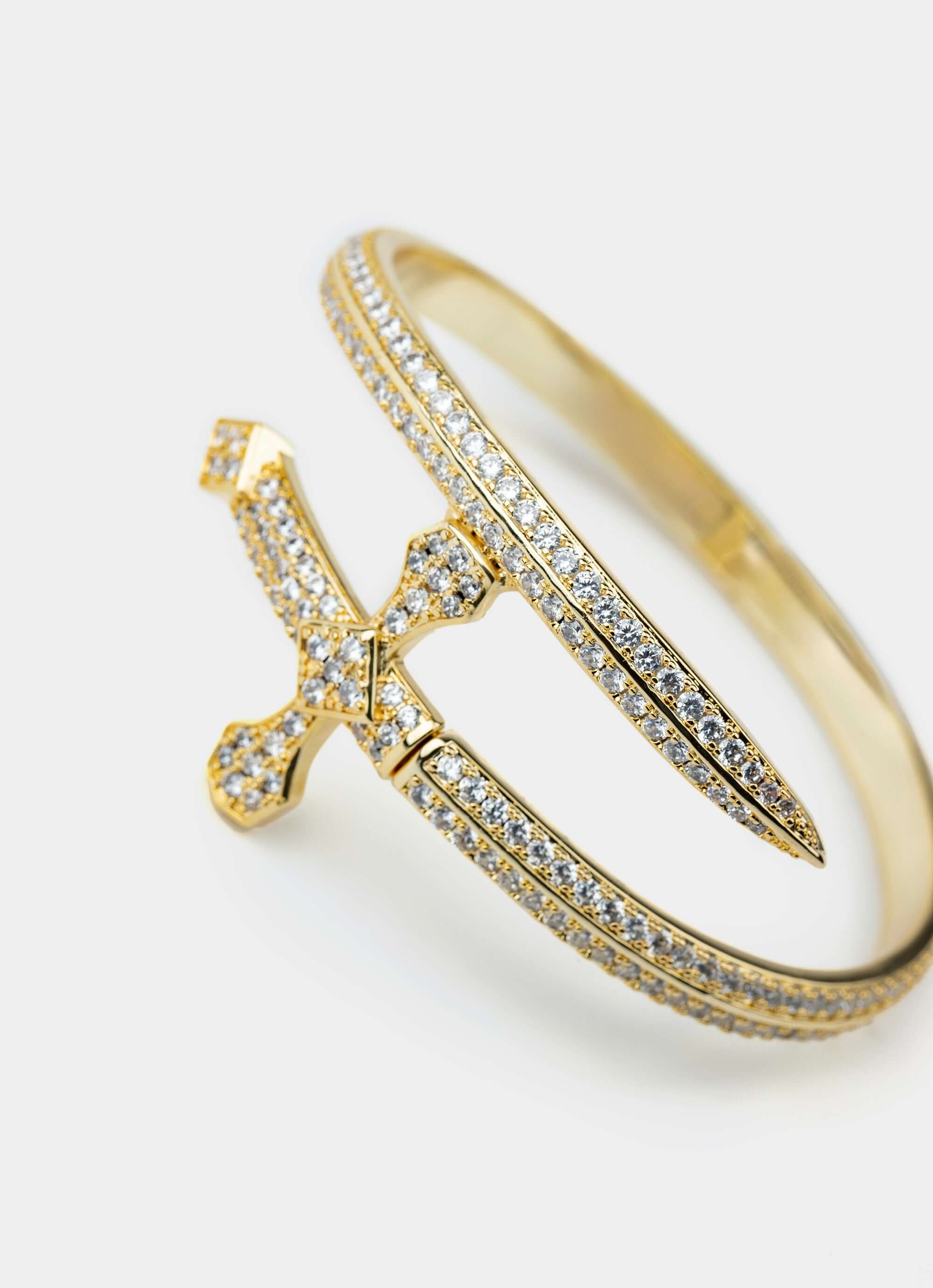 18k gold plated bracelet – cross design with crystals – Vendetta Jewellery