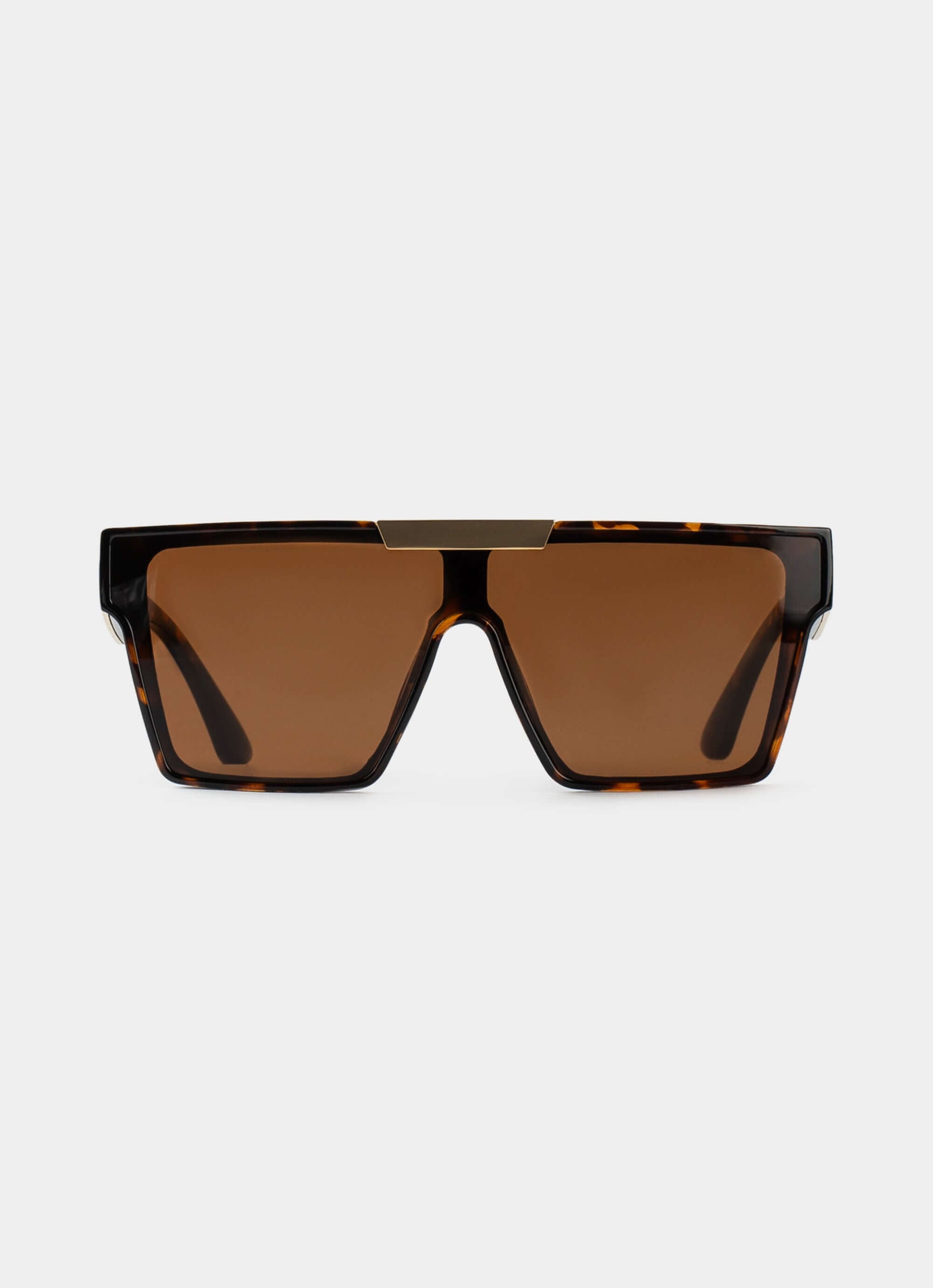 PC metal sunglasses – bold square frame with brown lenses – Vendetta Jewellery