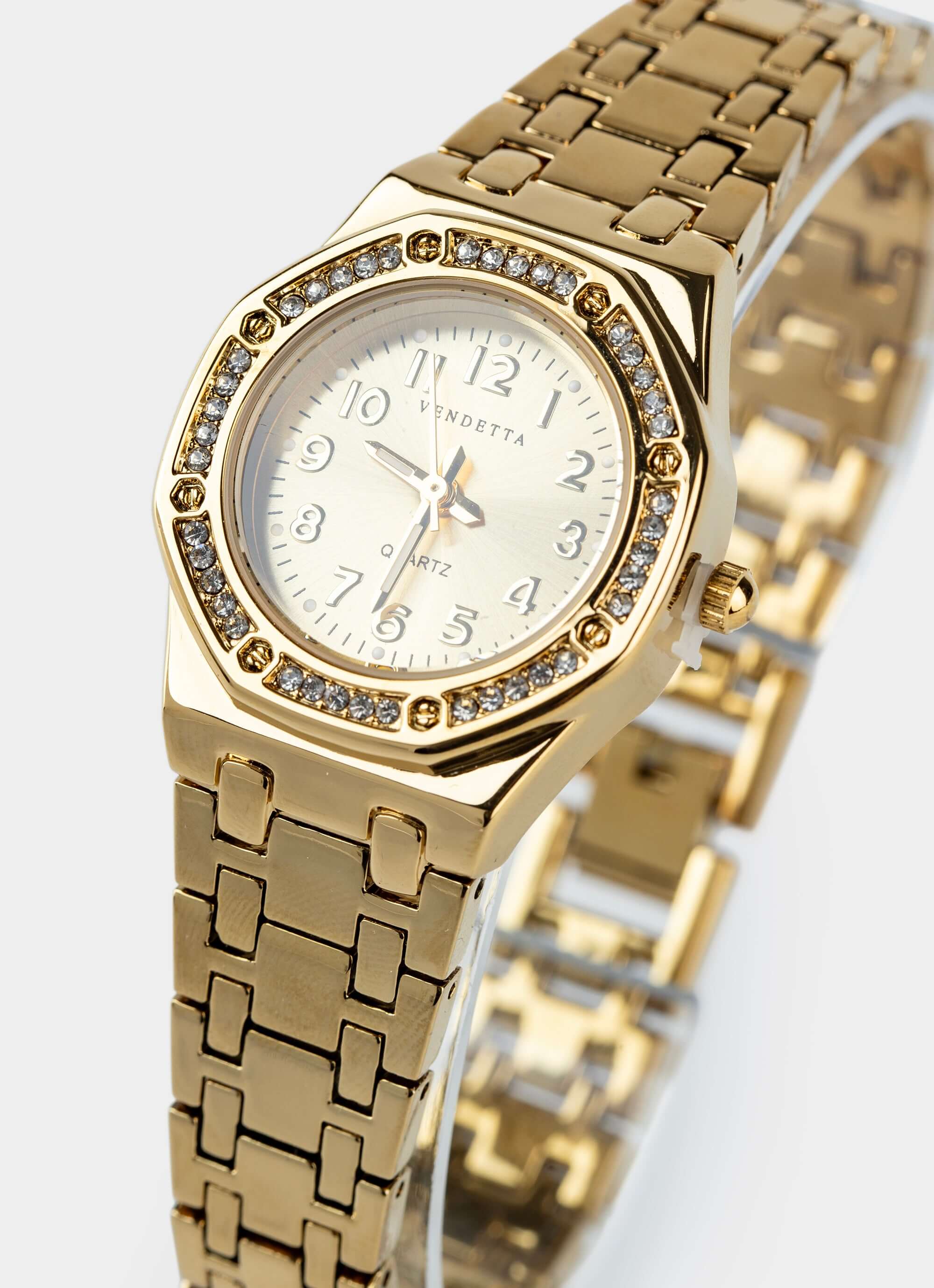 Gold watch – Quartz movement, zinc alloy case – Vendetta Jewellery