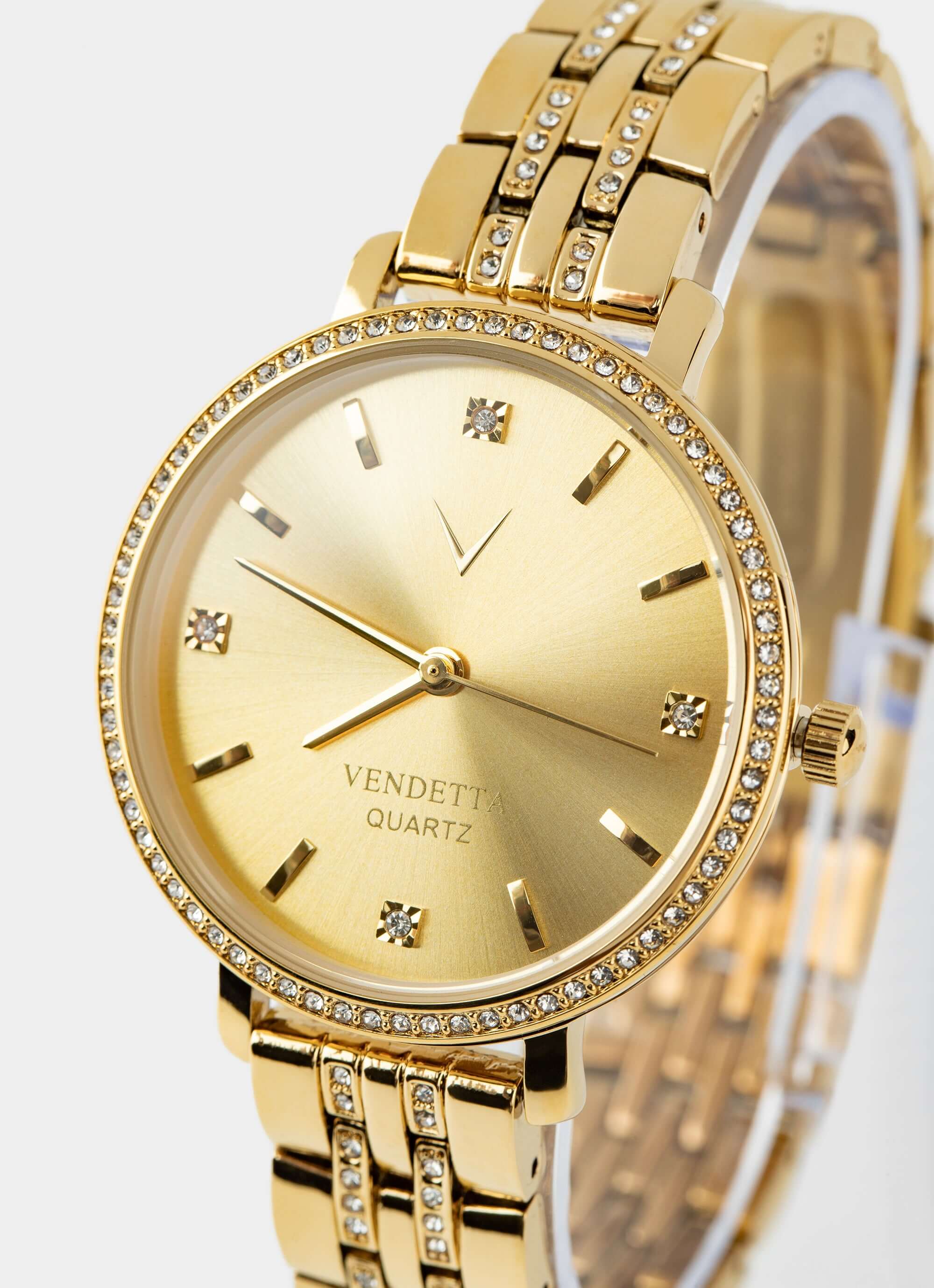gold watch – radiant design – Vendetta Jewellery