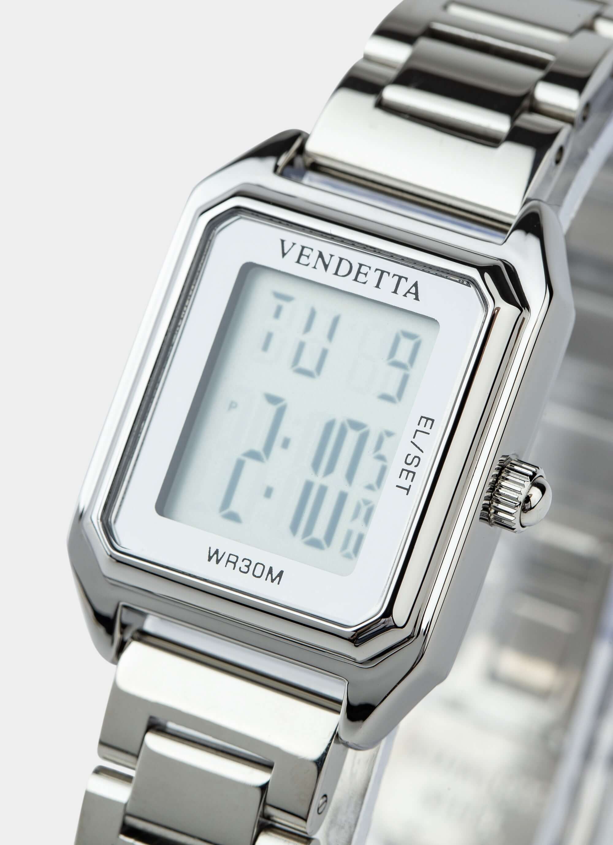 stainless steel watch – digital display – Vendetta Jewellery