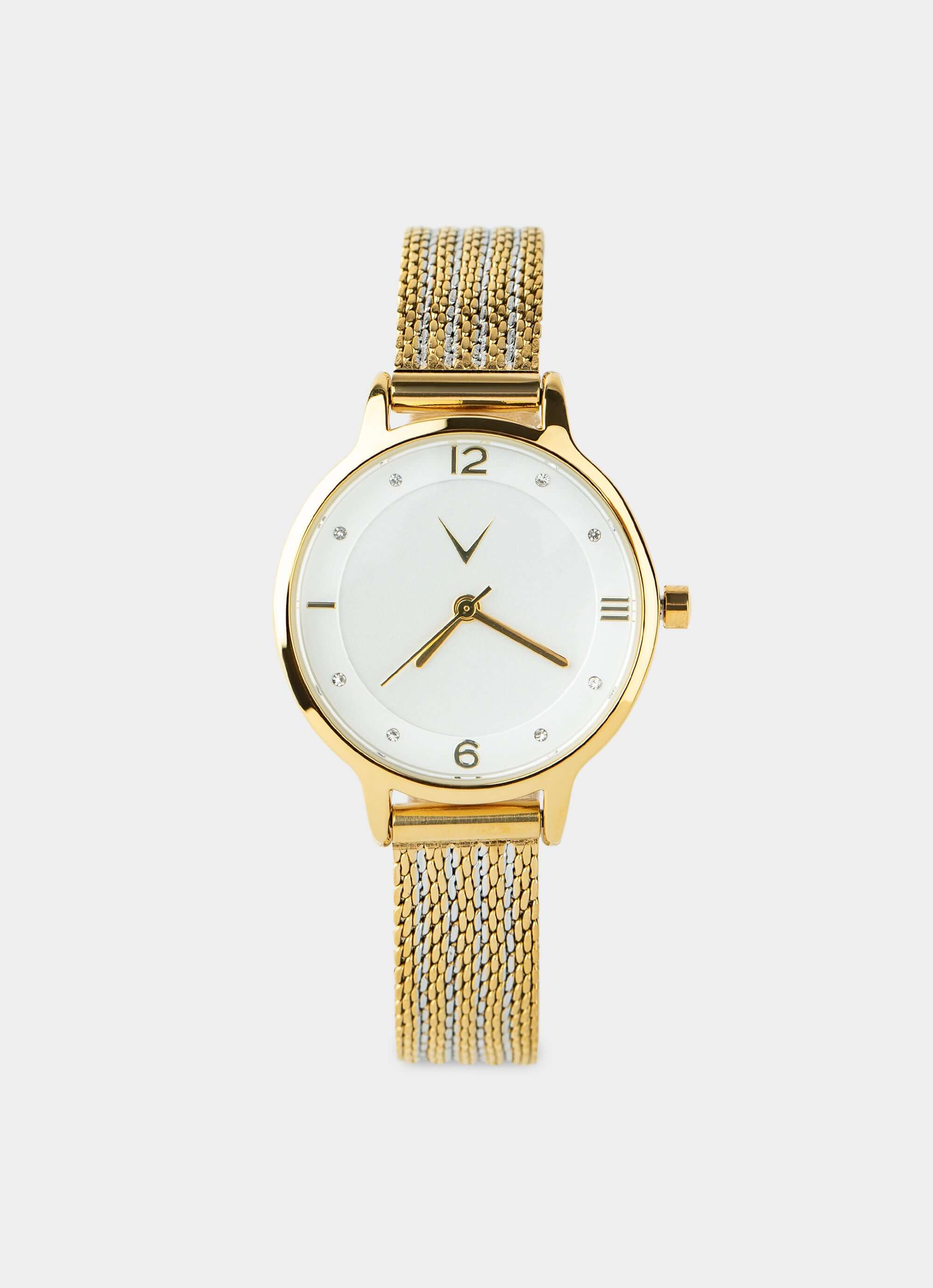 gold watch – gold design with metal band – Vendetta Jewellery