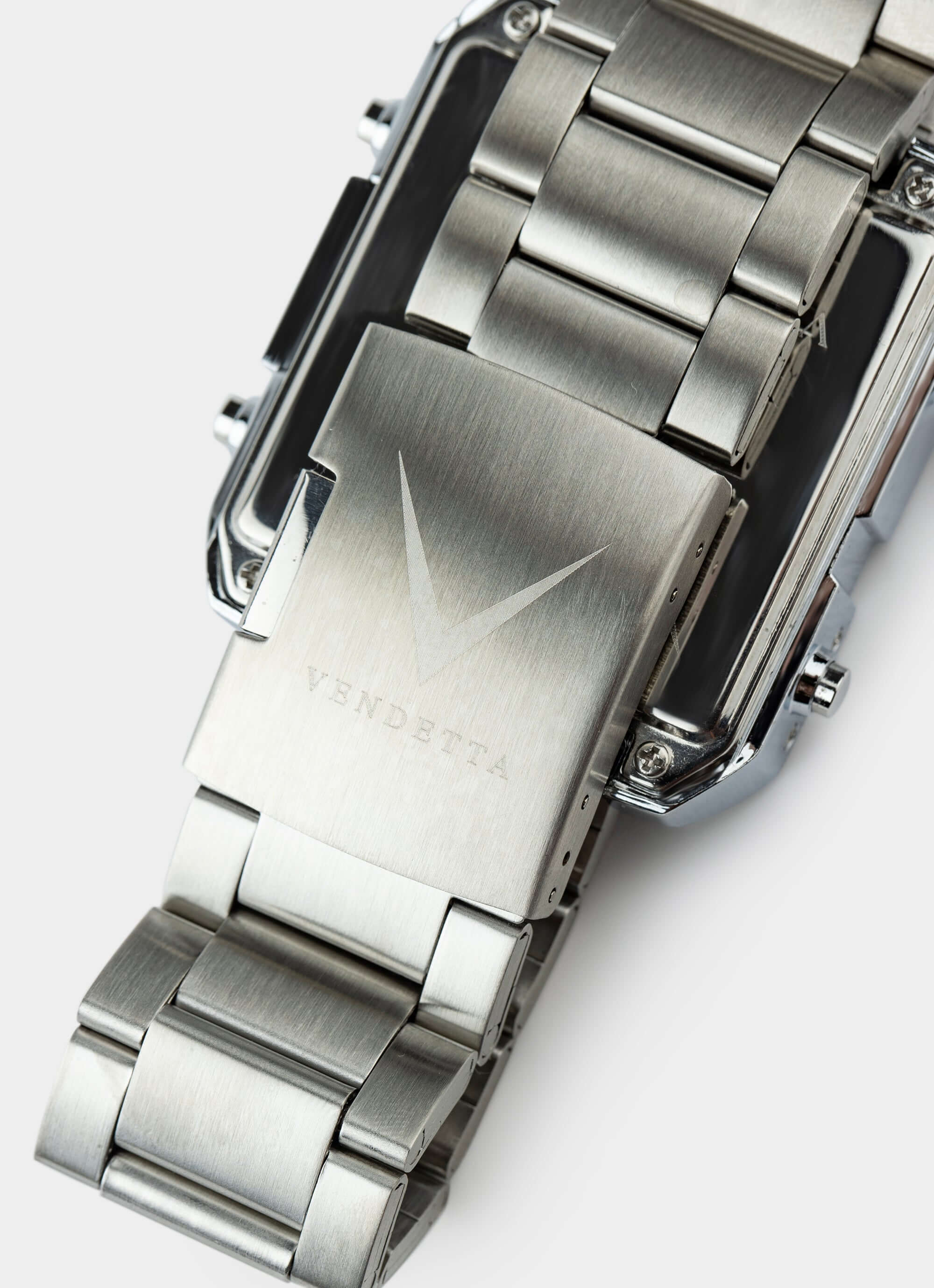 Silver watch – stainless steel bracelet – Vendetta Jewellery