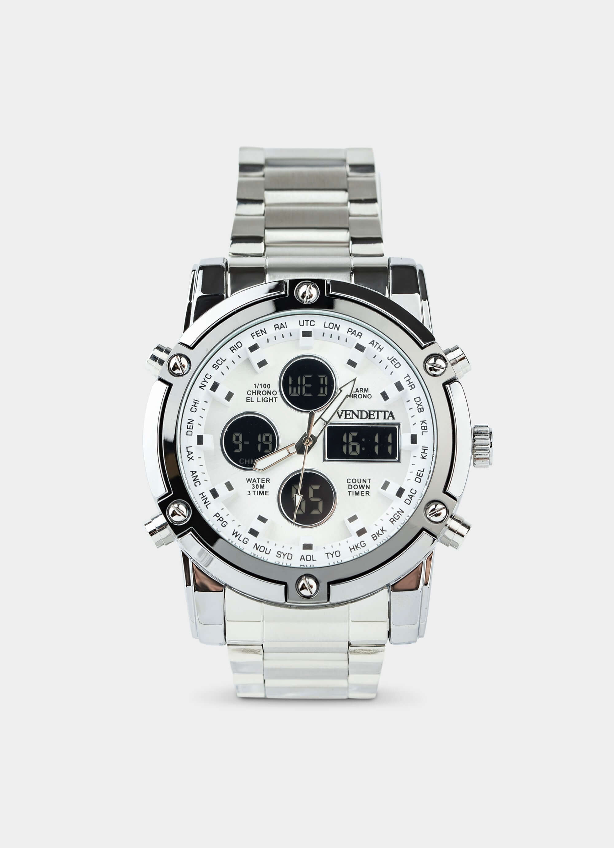 stainless steel watch – Titan Watch - Silver/Black – Vendetta Jewellery