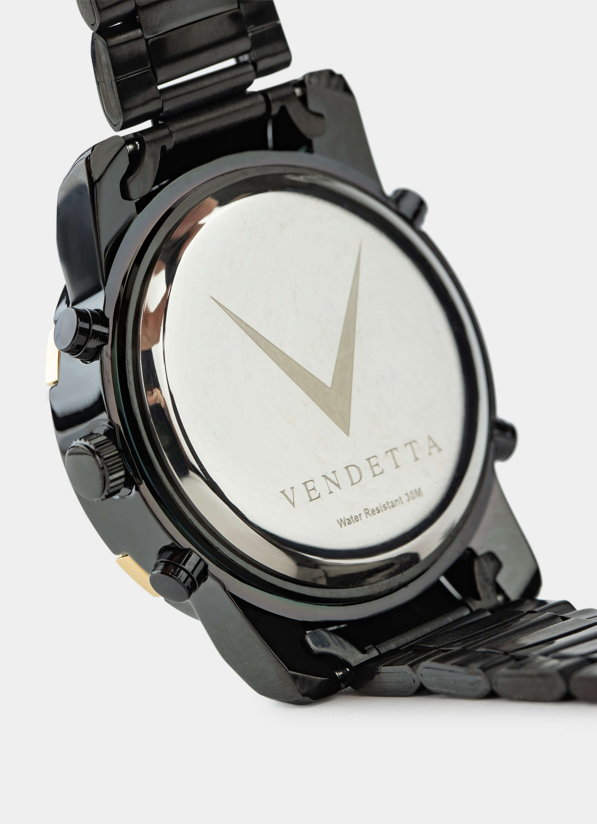 stainless steel watch – black/grey back – Vendetta Jewellery