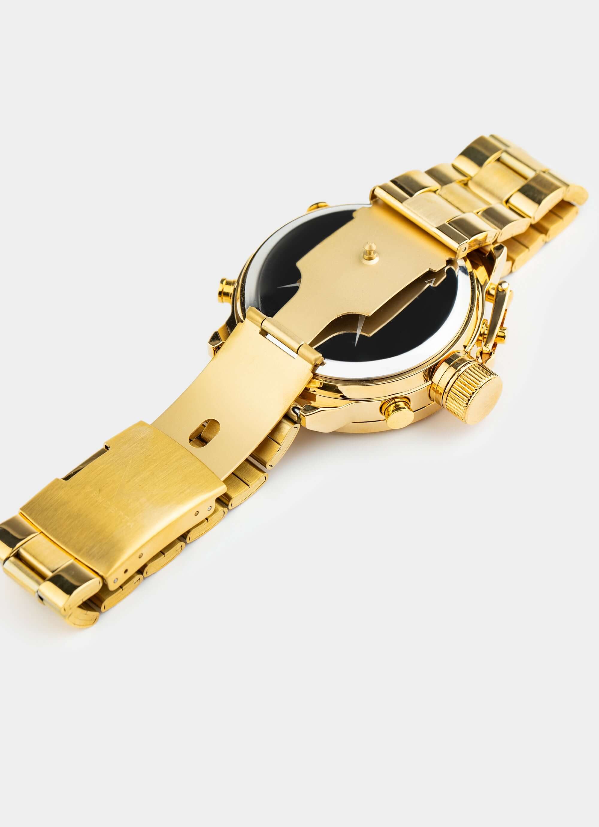 Gold watch – stainless steel band – Vendetta Jewellery