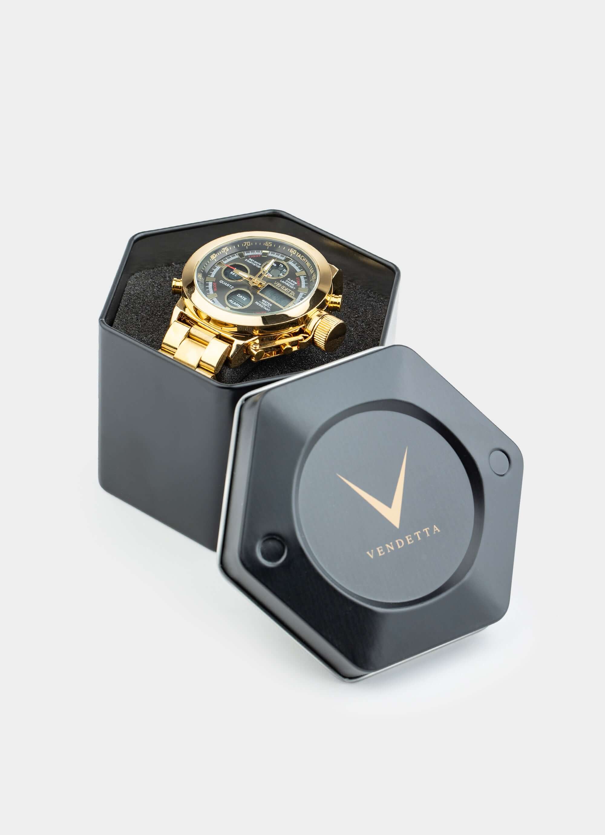 zinc alloy Enforcer Watch - Gold – Vendetta Jewellery