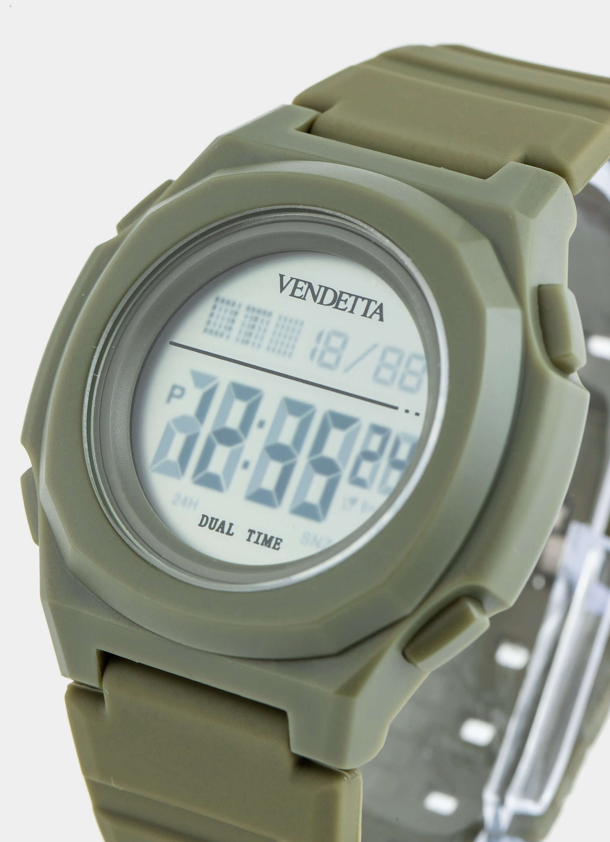 Silicone watch – digital display – Night Racer Watch - Army Green