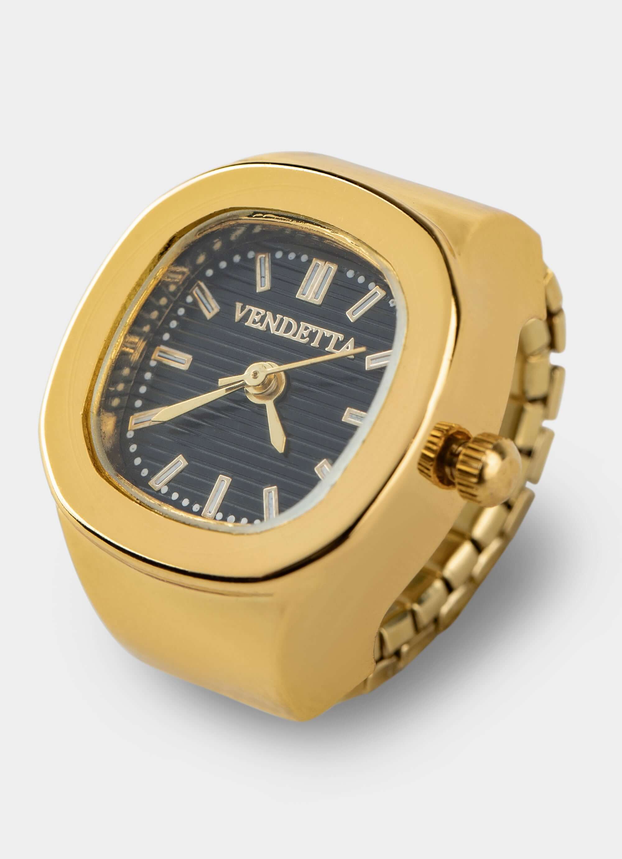 gold watch ring – adjustable band – Vendetta Jewellery