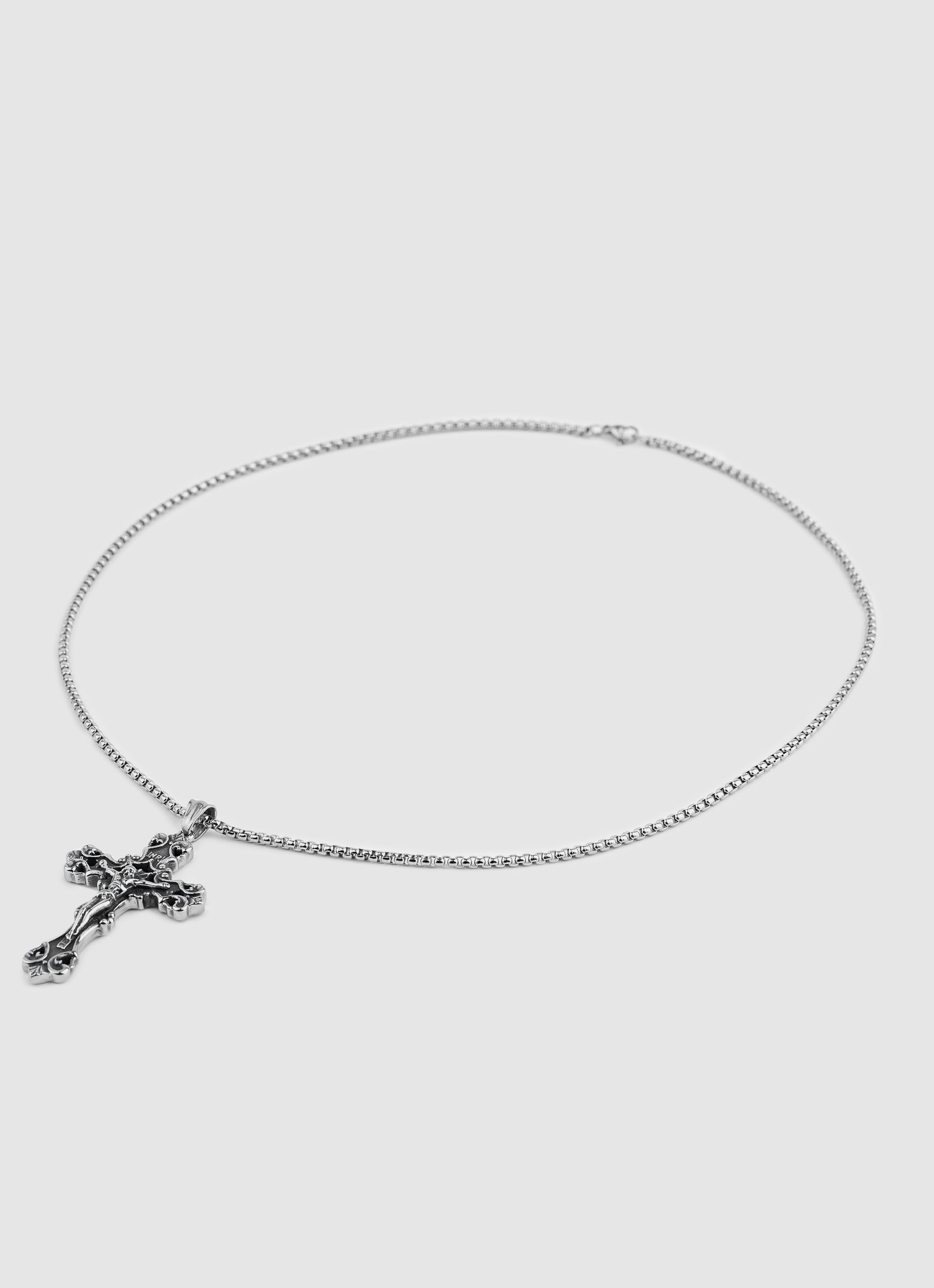 Crucible Cross Pendant - Burnished Stainless Steel