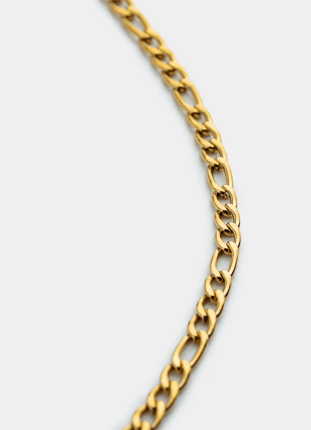 18K gold plated necklace – Figaro Necklace 4mm – Vendetta Jewellery