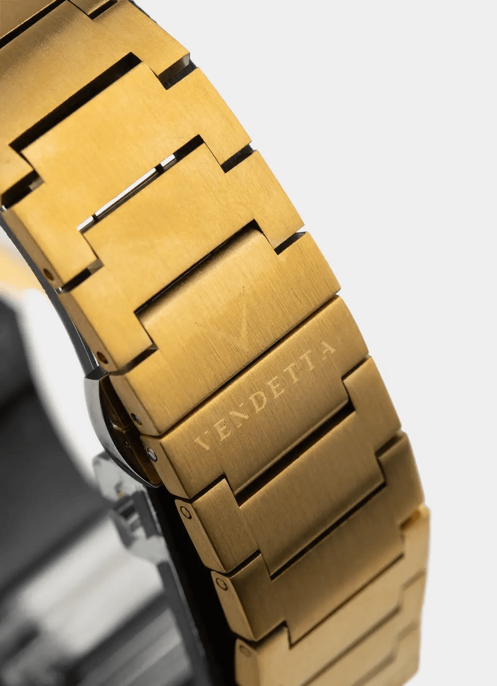 gold stainless steel watch band – Vendetta Jewellery