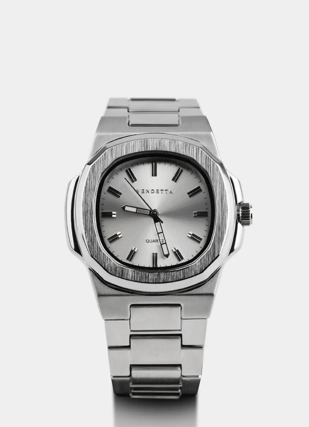 stainless steel watch – silver face – Vendetta Jewellery