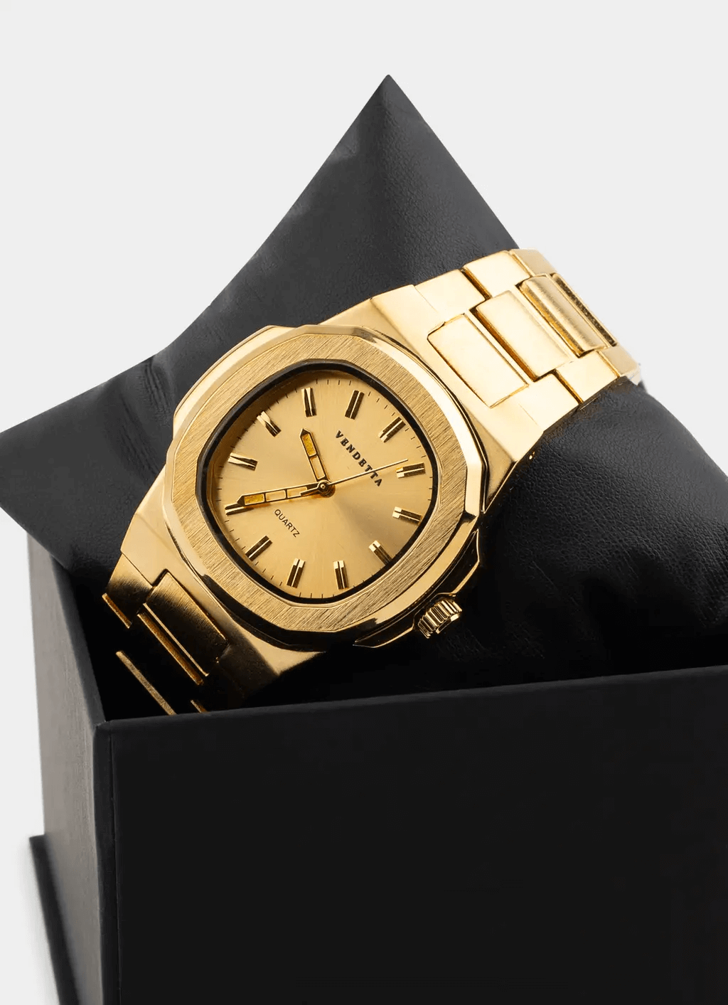 gold watch – gold stainless steel band – Vendetta Jewellery