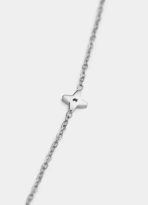 4 Leaf Clover Mini Charm Necklace - Stainless Steel