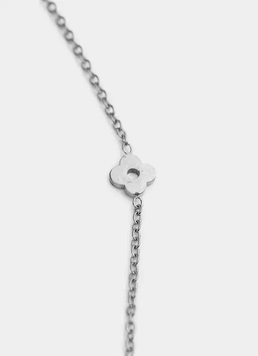 4 Leaf Clover Mini Charm Necklace - Stainless Steel