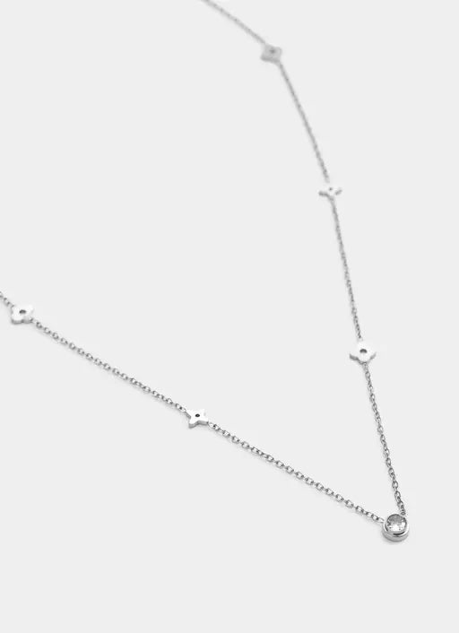 4 Leaf Clover Mini Charm Necklace - Stainless Steel