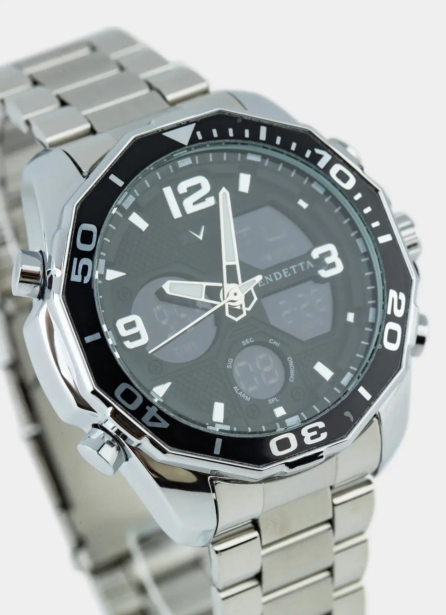 stainless steel watch – Apex Watch - Silver/Black – Vendetta Jewellery