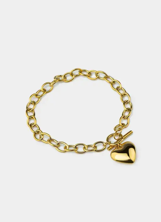18K gold plated bracelet – heart pendant – Vendetta Jewellery